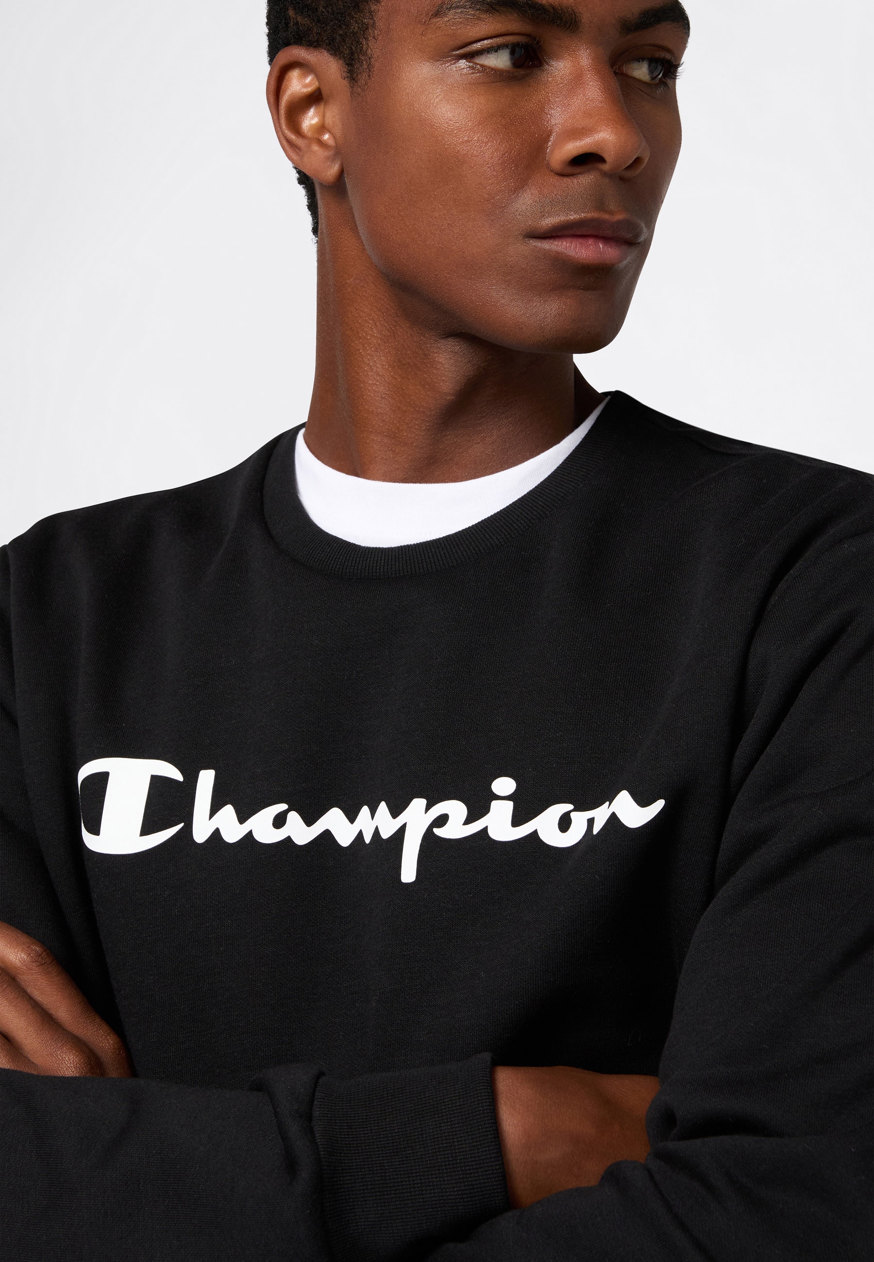Champion Sweat à capuche »BASICS Fleece Crewneck Sweatshirt Large Logo«, 1 cuis
