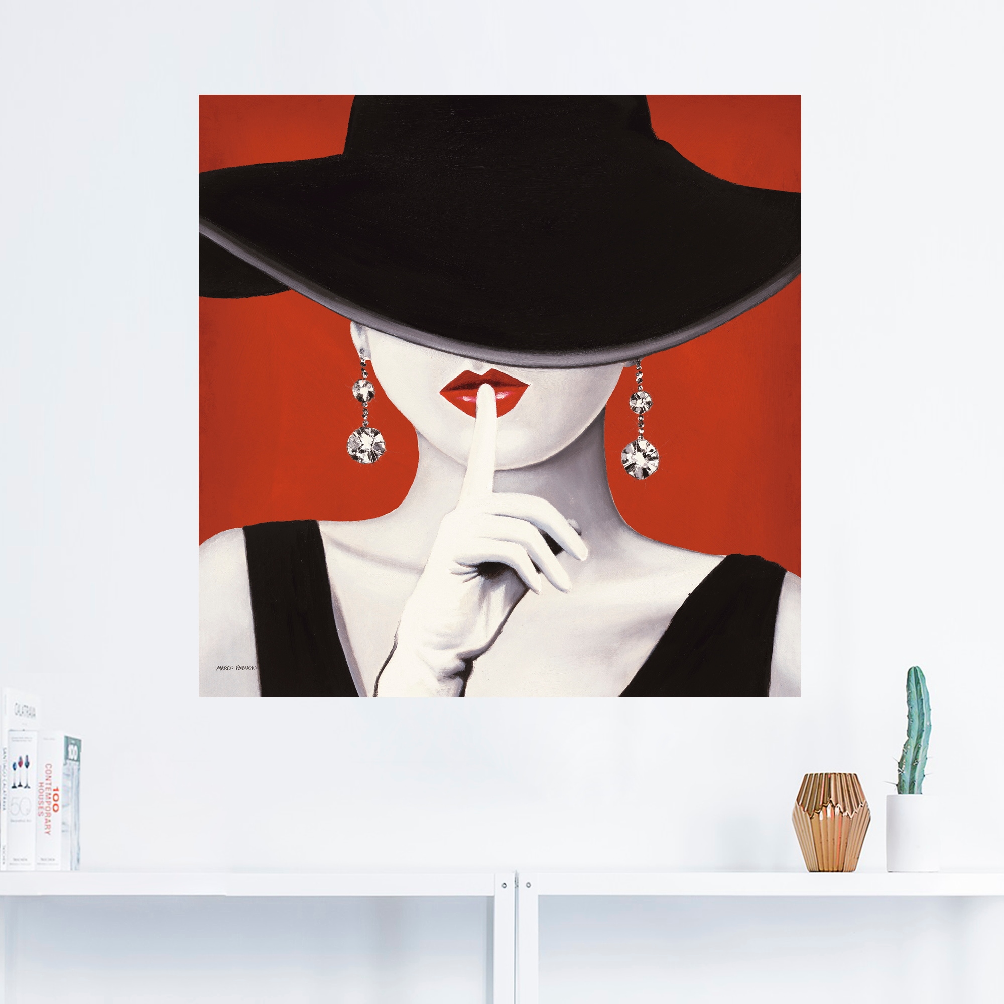 Artland Wandbild »Hut ab I«, Frau, (1 St.), als Leinwandbild, Poster, Wandaufkleber in verschied. Grössen