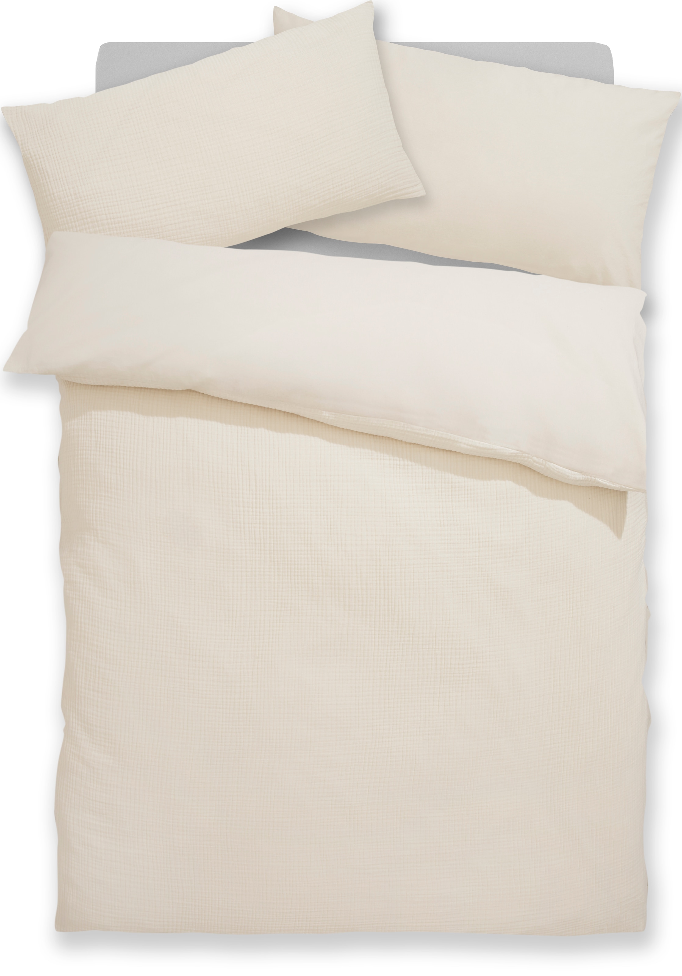 GOODproduct Linge de lit réversible »Sari3« 2 NEUHEIT: aus 100% Baumwolle in weichem Musselin, Rückseite Renforcé