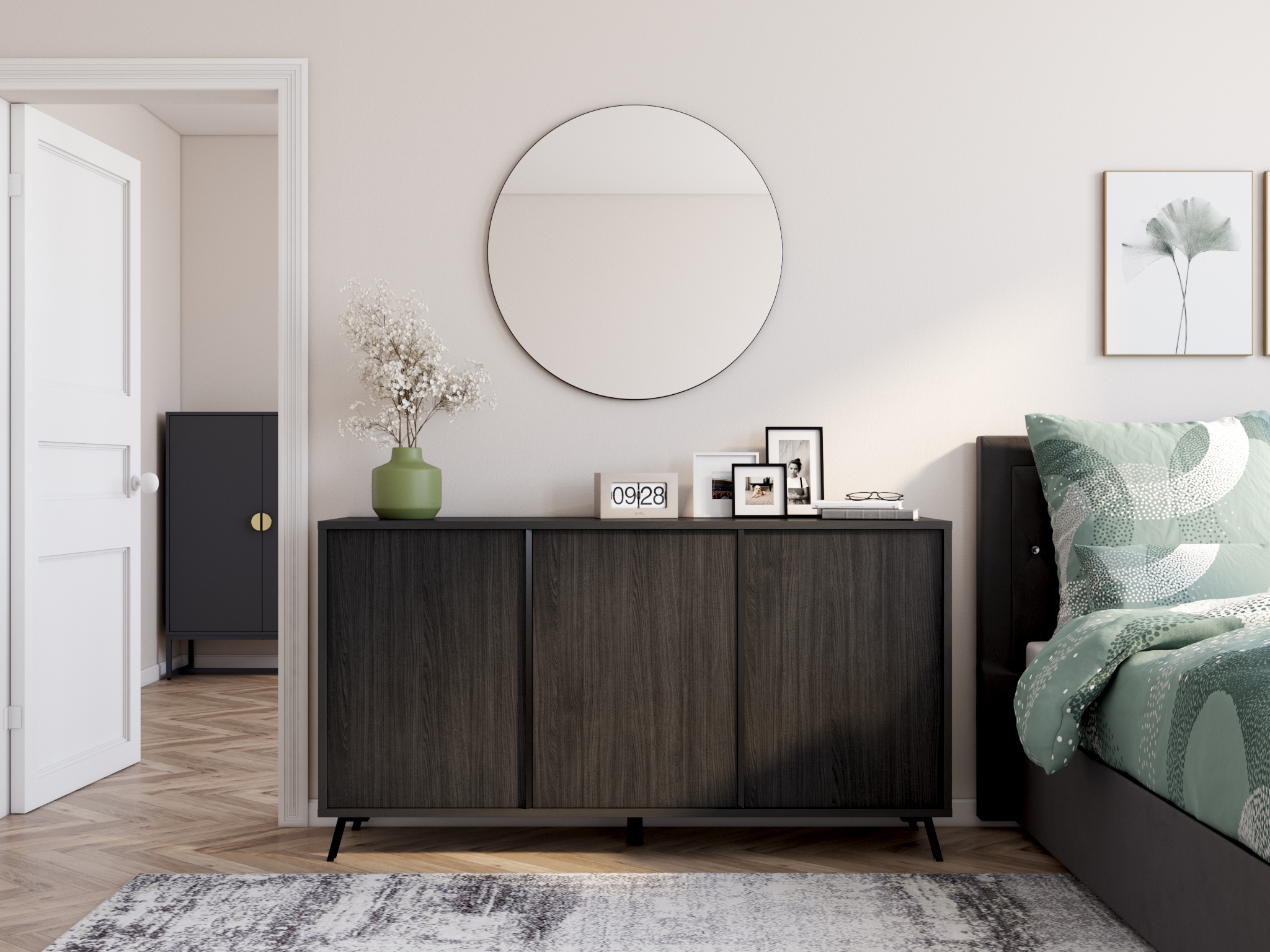 Loevschall Wandspiegel »Refine Wandspiegel rund – stilvoller Designspiegel mit edlem Rahmen,« in mehreren Grössen & Farben für Bad, Schlafzimmer & Flur