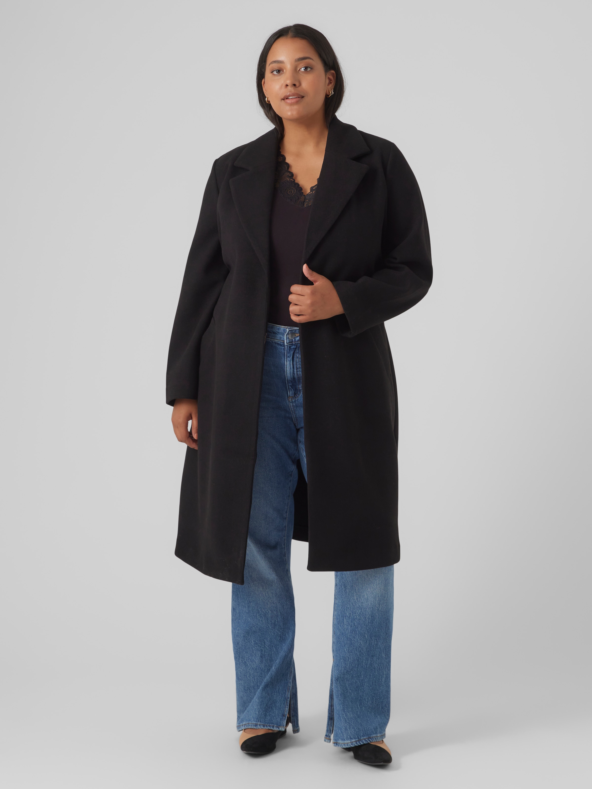 Image of Vero Moda Curve Langmantel "VMCFORTUNEAYA LONG COAT GA CUR NOOS"
