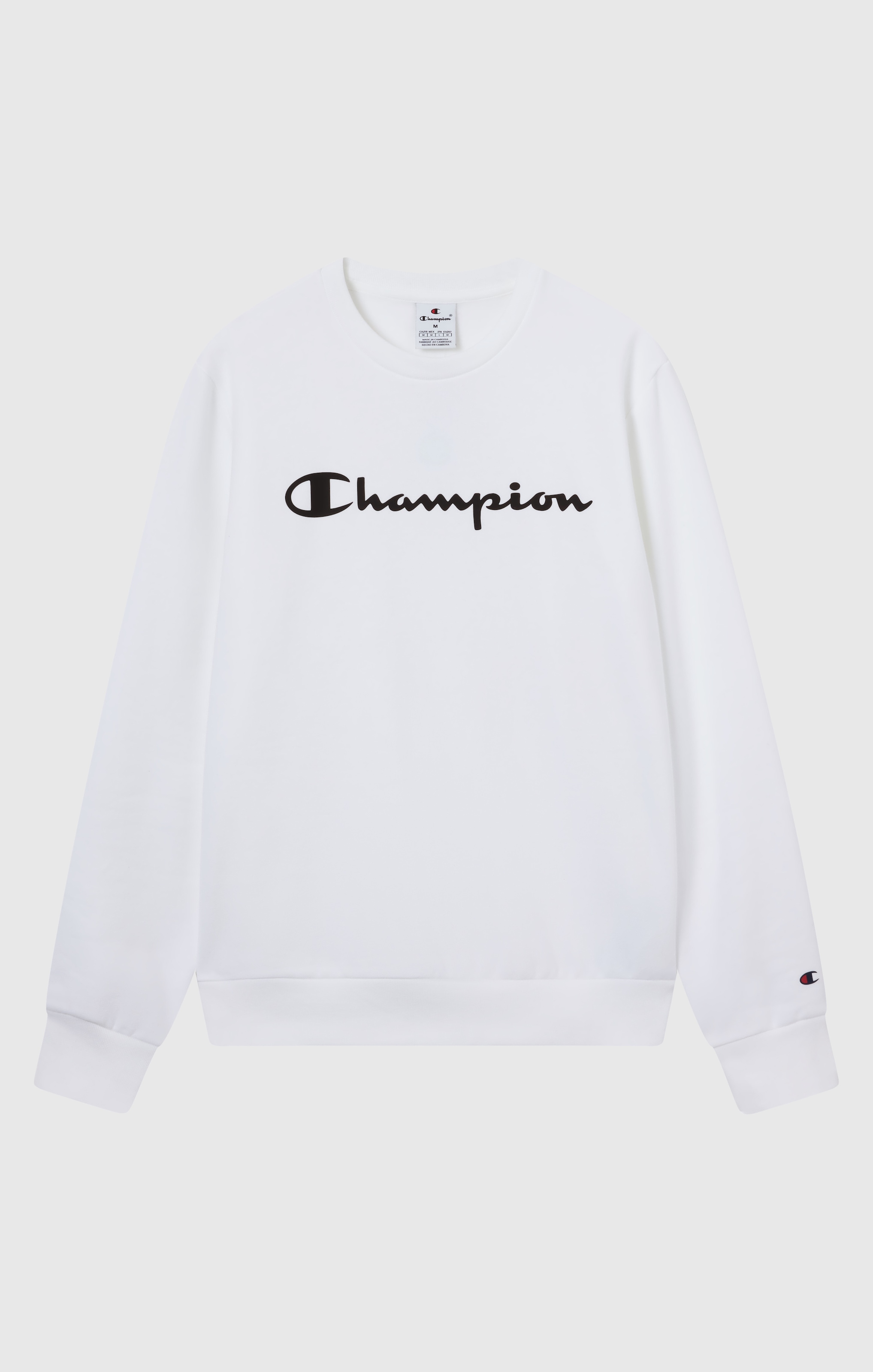 Champion Sweat à capuche »BASICS Fleece Crewneck Sweatshirt Large Logo«, Avec coton et polyester, manches longues, finition droite
