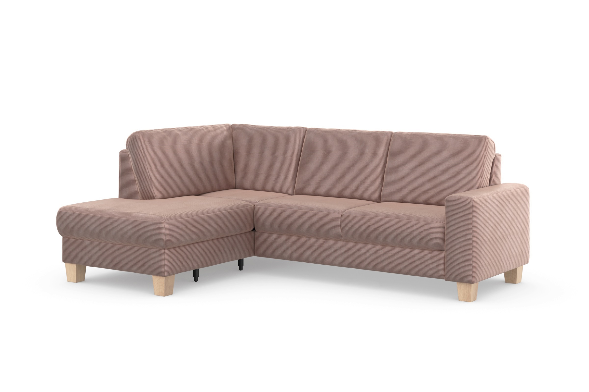 Home affaire Ecksofa »Summer L-Form«, mit Ottomane, wahlweise mit Bettfunktion und Bettkasten, Cord-Bezug