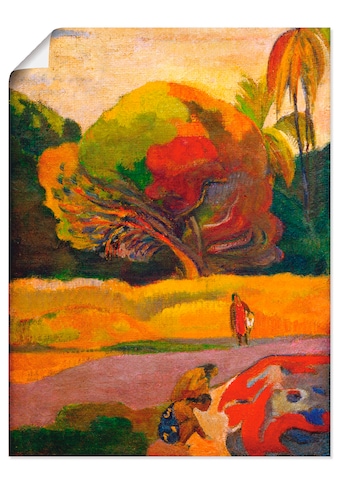 Wandbild »Paul Gauguin Frauen am Fluss«, Wiesen & Bäume, (1 St.)