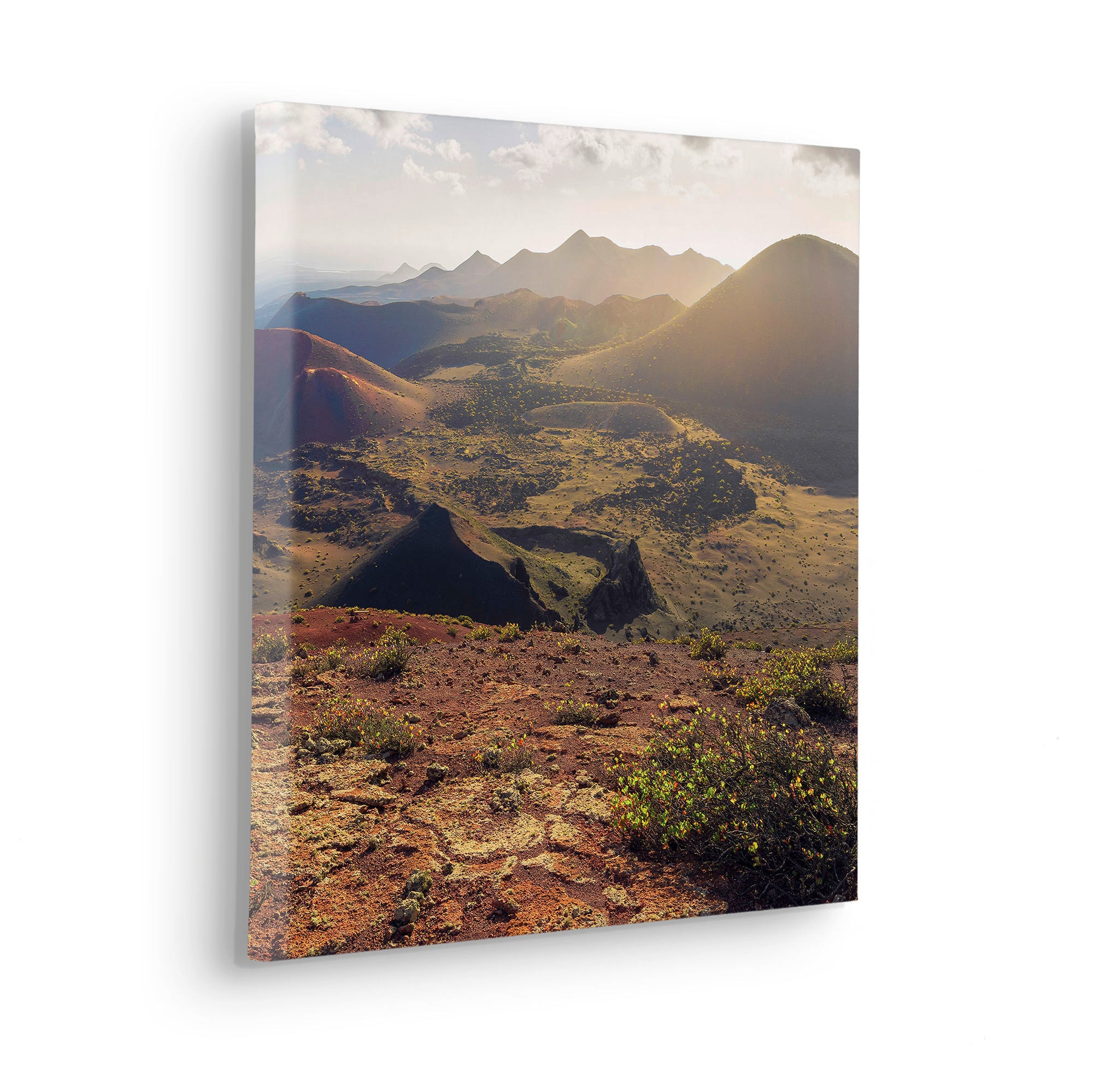Image of Komar Leinwandbild "Coloured Earth - Grösse 40 x 40 cm" Baum Berge Blumen Blätter Foto Jahreszeiten Landschaft Meer Natur Palmen Strand Packung, 1 Stk. tlg. Keilrahmenbild mi Echtholzrahmen