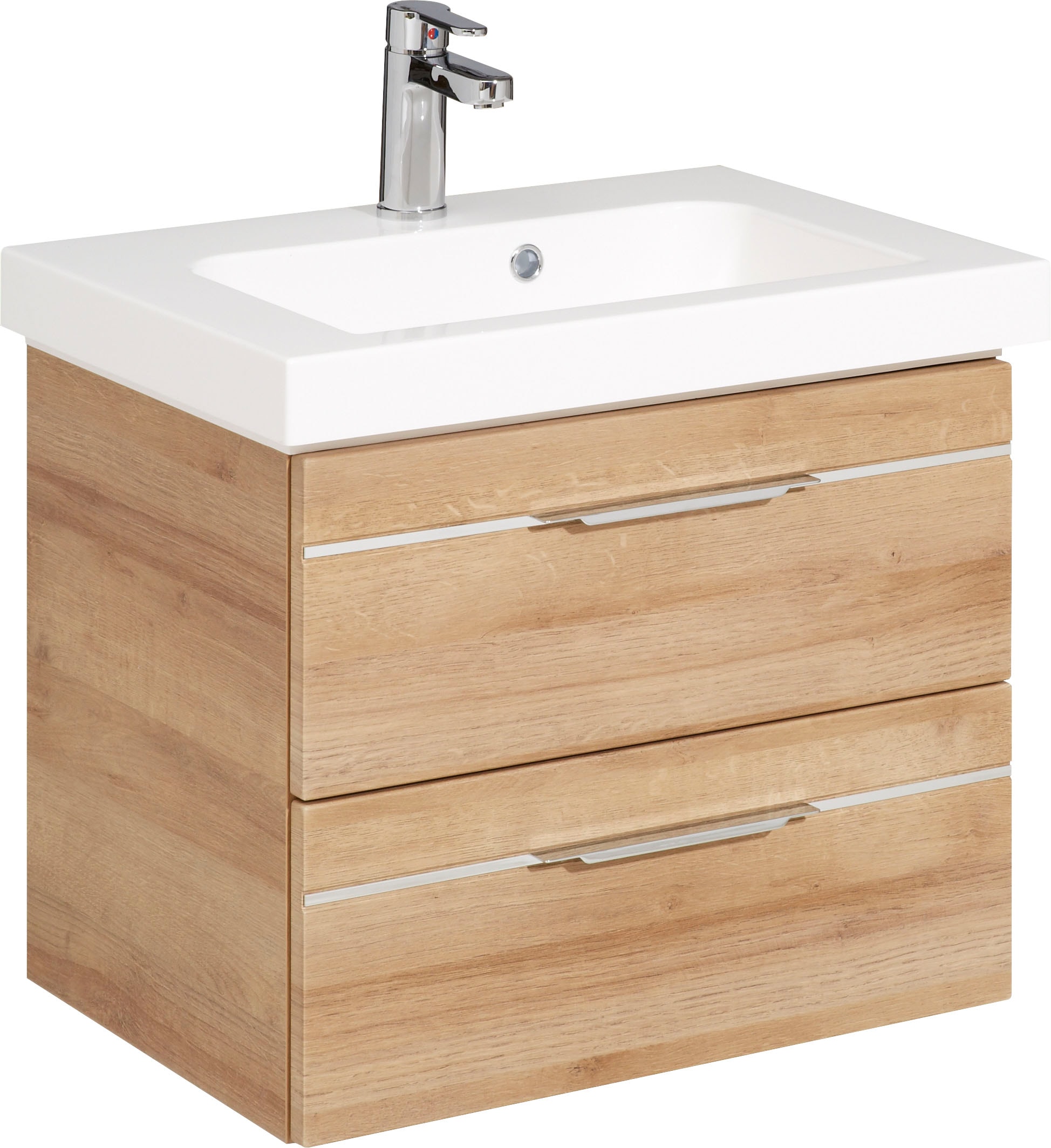 Saphir Badmöbel-Set »Balto Sprint 2-teilig, Mineralmarmor-Waschtisch mit LED-Spiegelschrank«, (2 St.), Badezimmer Set inkl. Türdämpfer, 70 cm breit, 2 Türen, 2 Schubladen