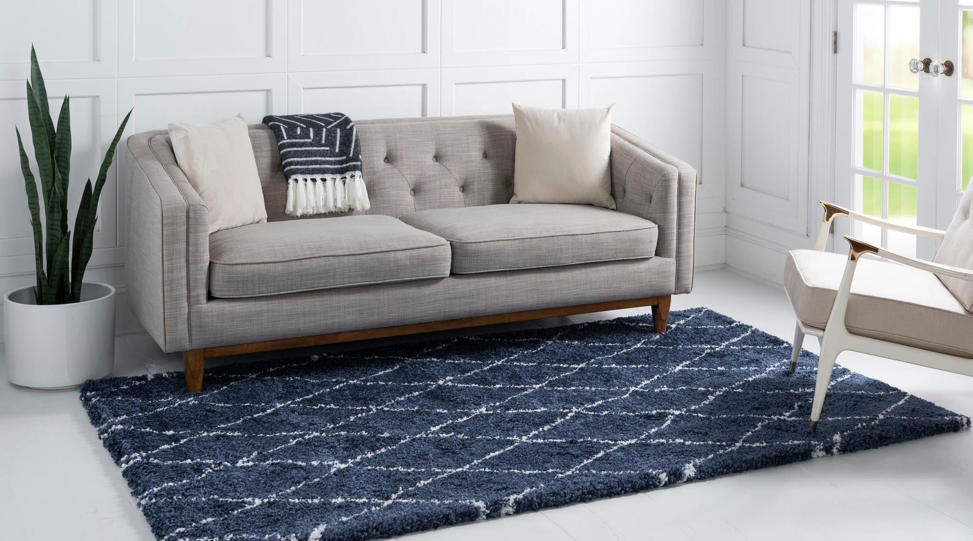 Myflair Möbel & Accessoires Hochflor-Teppich »Temara Shag, LAGERRÄUMUNG!«, rechteckig, 51 mm Höhe, gewebt, Rauten Design, weich & kuschelig