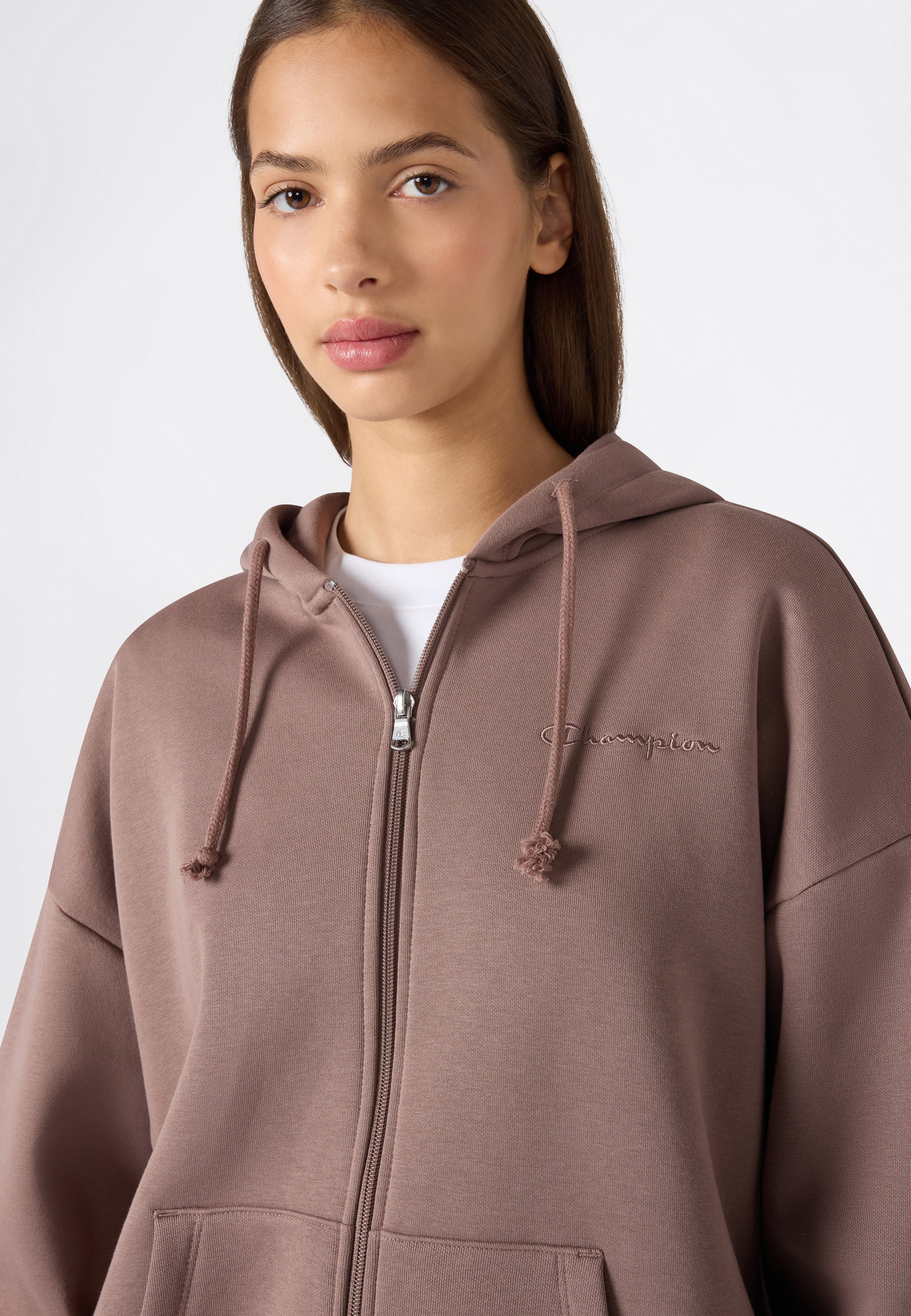Champion Kapuzensweatjacke »SPORTWEAR ZIP-UP HOODIE Oversized Fit« mit Kapuze, Oversized Fit, aus Baumwolle und Polyester
