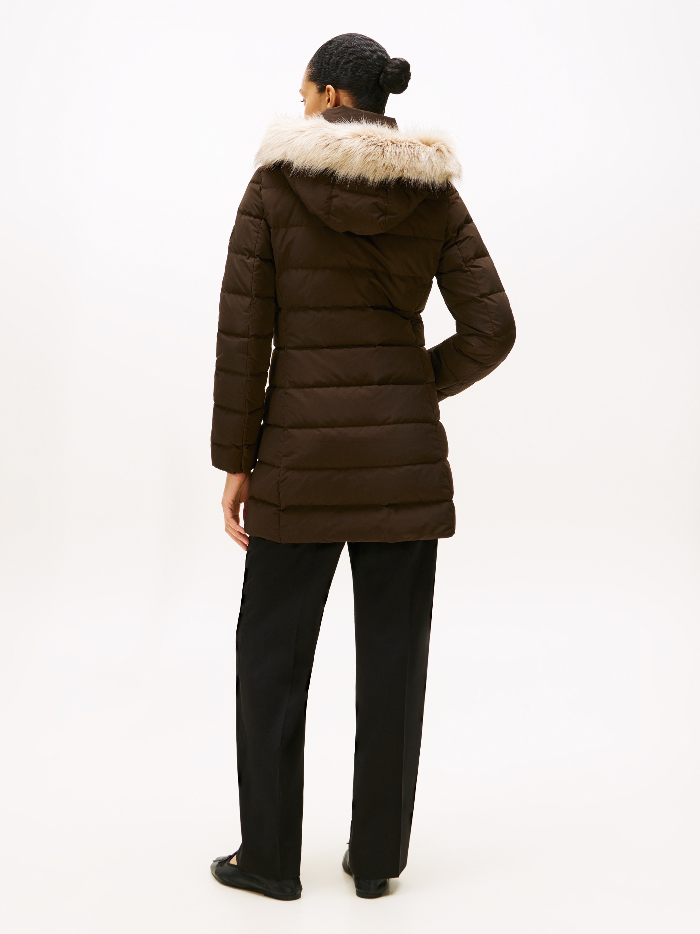 Tommy Hilfiger Manteau matelassé »MW DOWN SLIM COAT WITH FUR« mit Fellimitat
