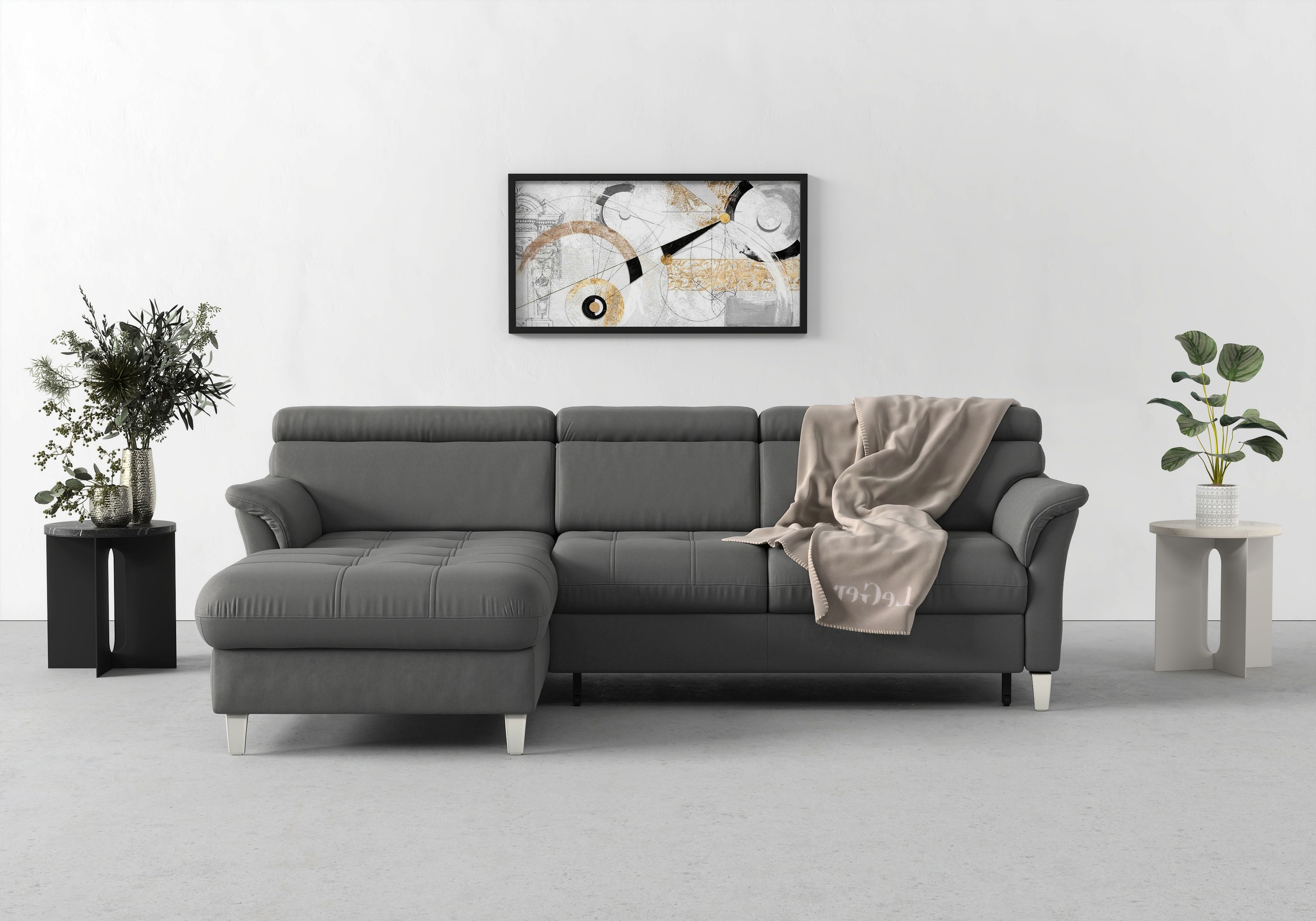 sit&more Ecksofa »Marano L-Form«, inklusive Kopfteilverstellung, wahlweise mit Bettfunktion, Bettkasten