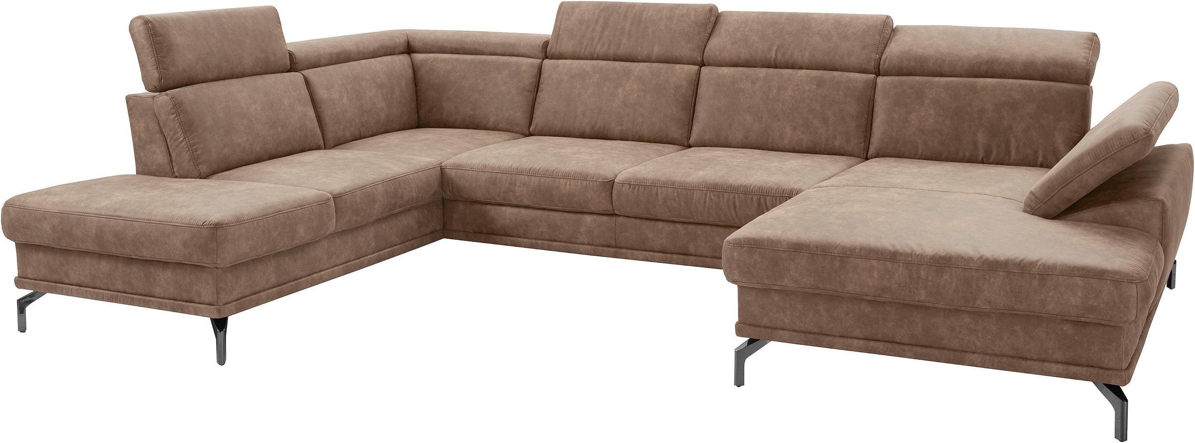 sit&more Wohnlandschaft »Scorpio U-Form«, inklusive Sitztiefenverstellung, mit Kopf- und Armteilverstellung