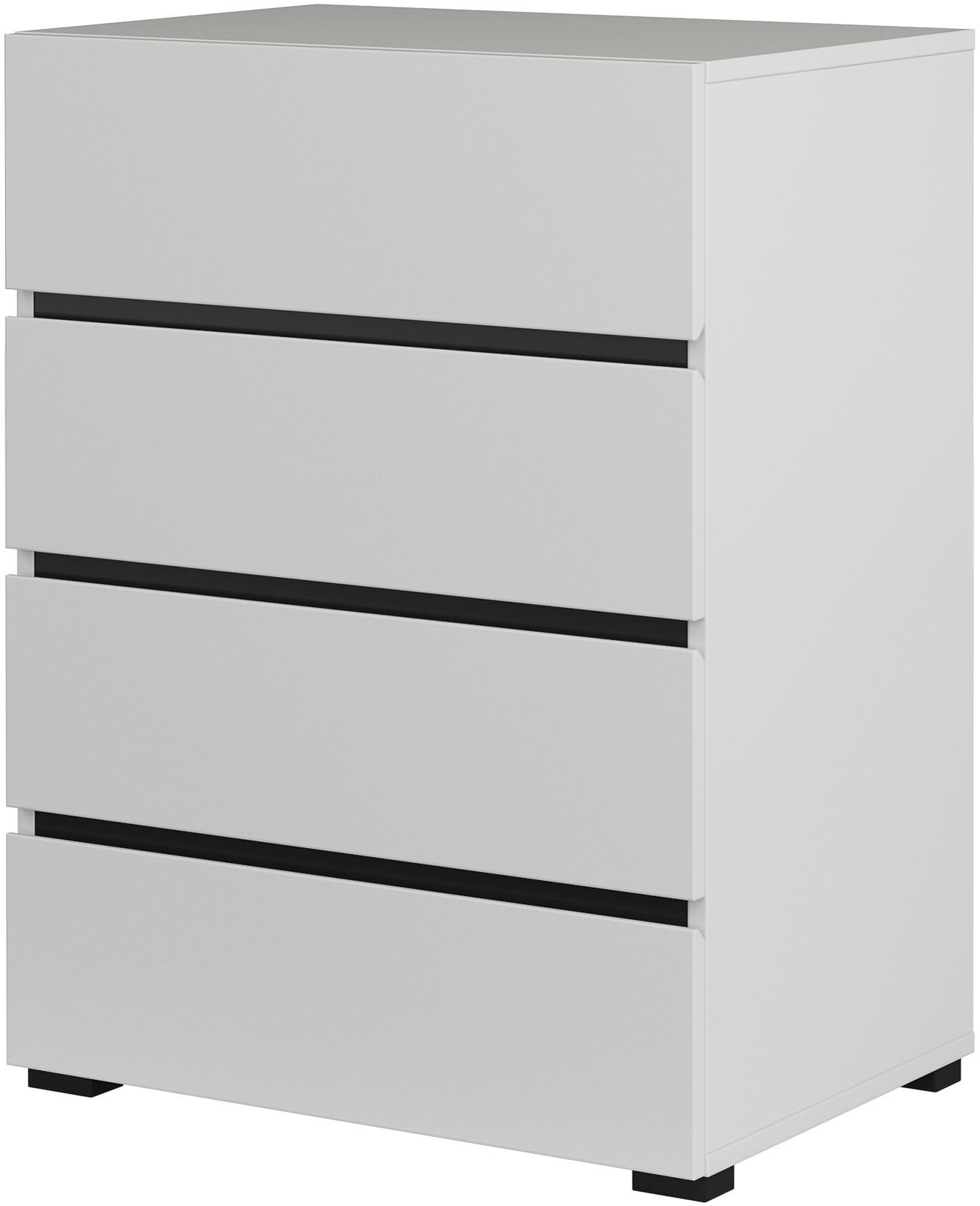 GOODproduct Kommode »Cross,Breite 60 cm, moderne grifflose Sideboard,4 Schubkästen« Schubladenschrank mit viel Stauraum, Flur Highboard