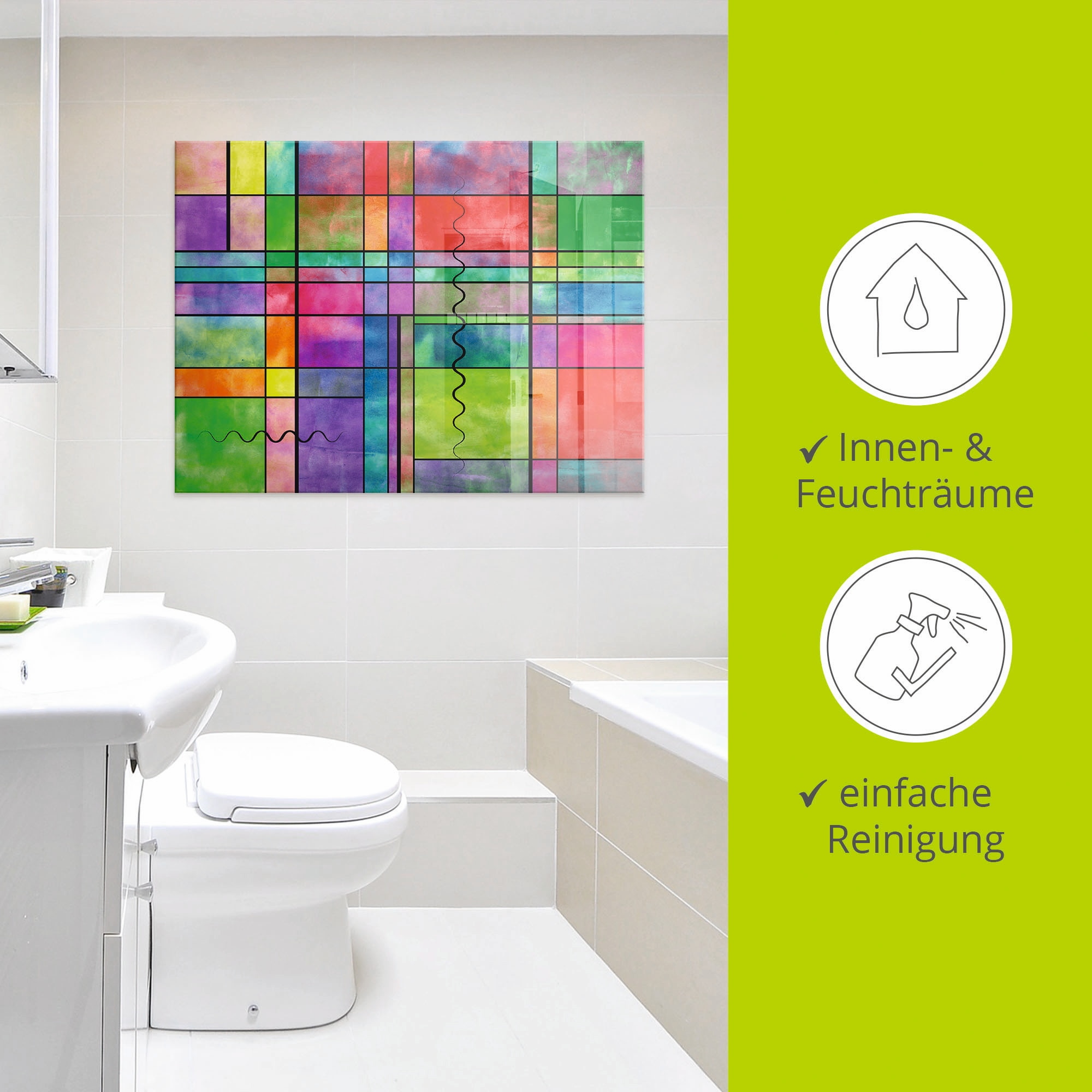 Artland Glasbild »Bunt Abstrakt« Muster 1 Stk. tlg. in verschiedenen Grössen