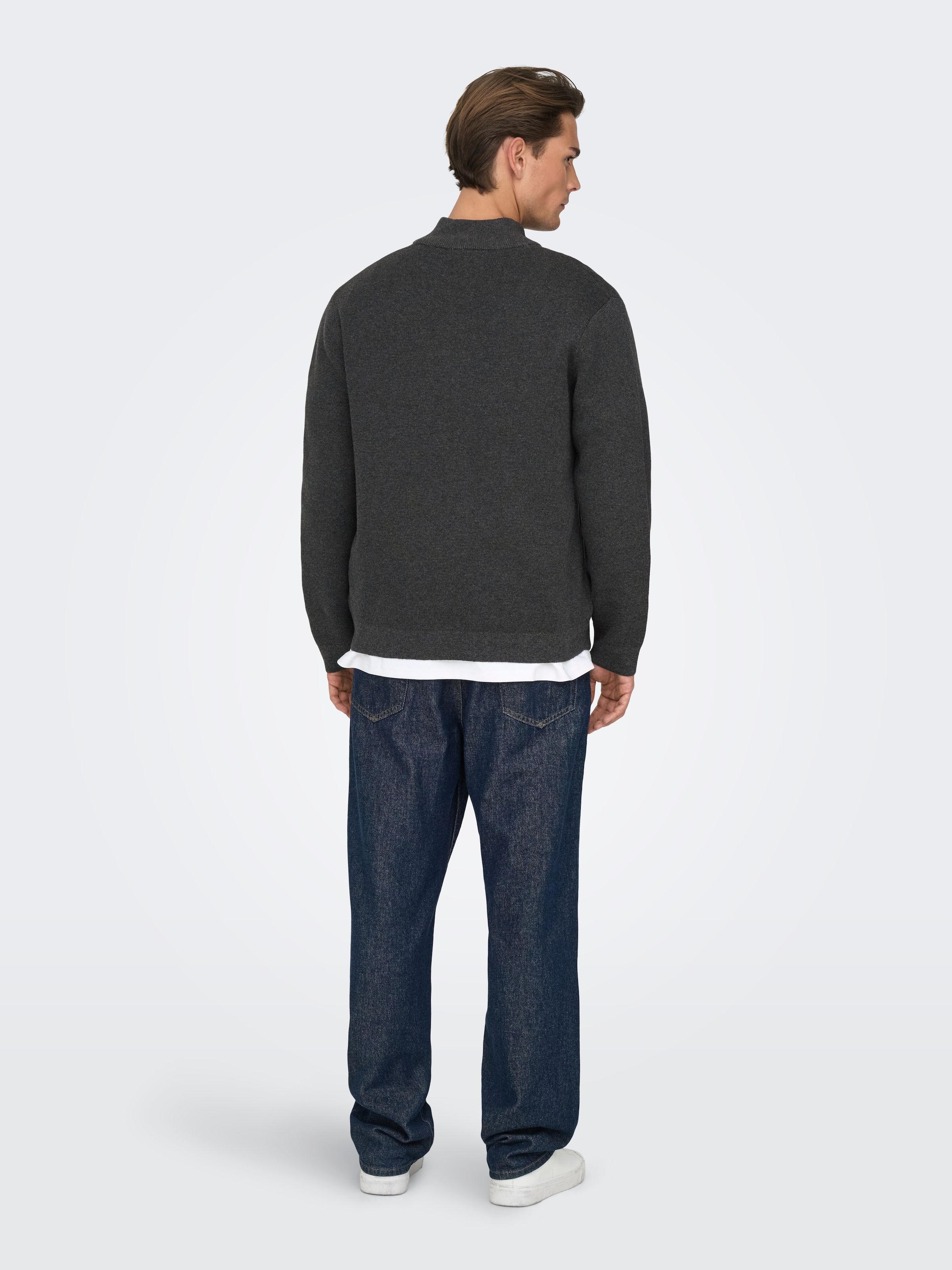 ONLY & SONS Troyer »ONSTING LIFE REG HALF ZIP KNIT NOOS« Baumwolle, regular fit