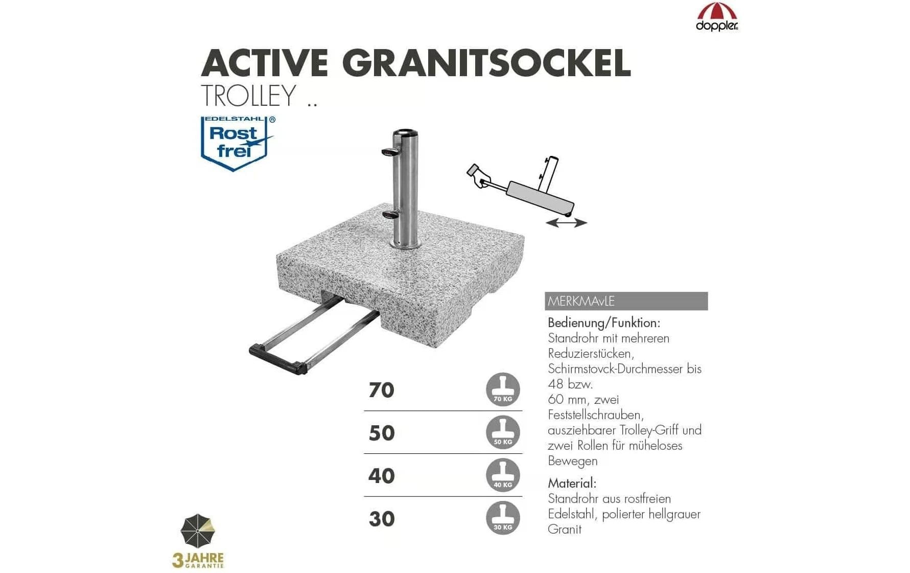 doppler® Porte-parapluie »Beschwerer Active Trolley«