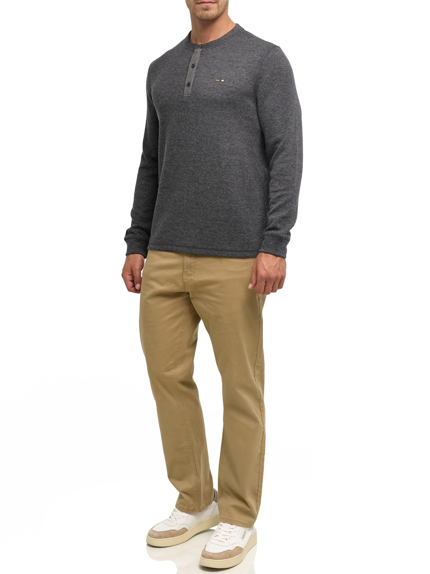 Indicode Sweat-shirt »INDorburn Grandad«, Materialmix, regular fit
