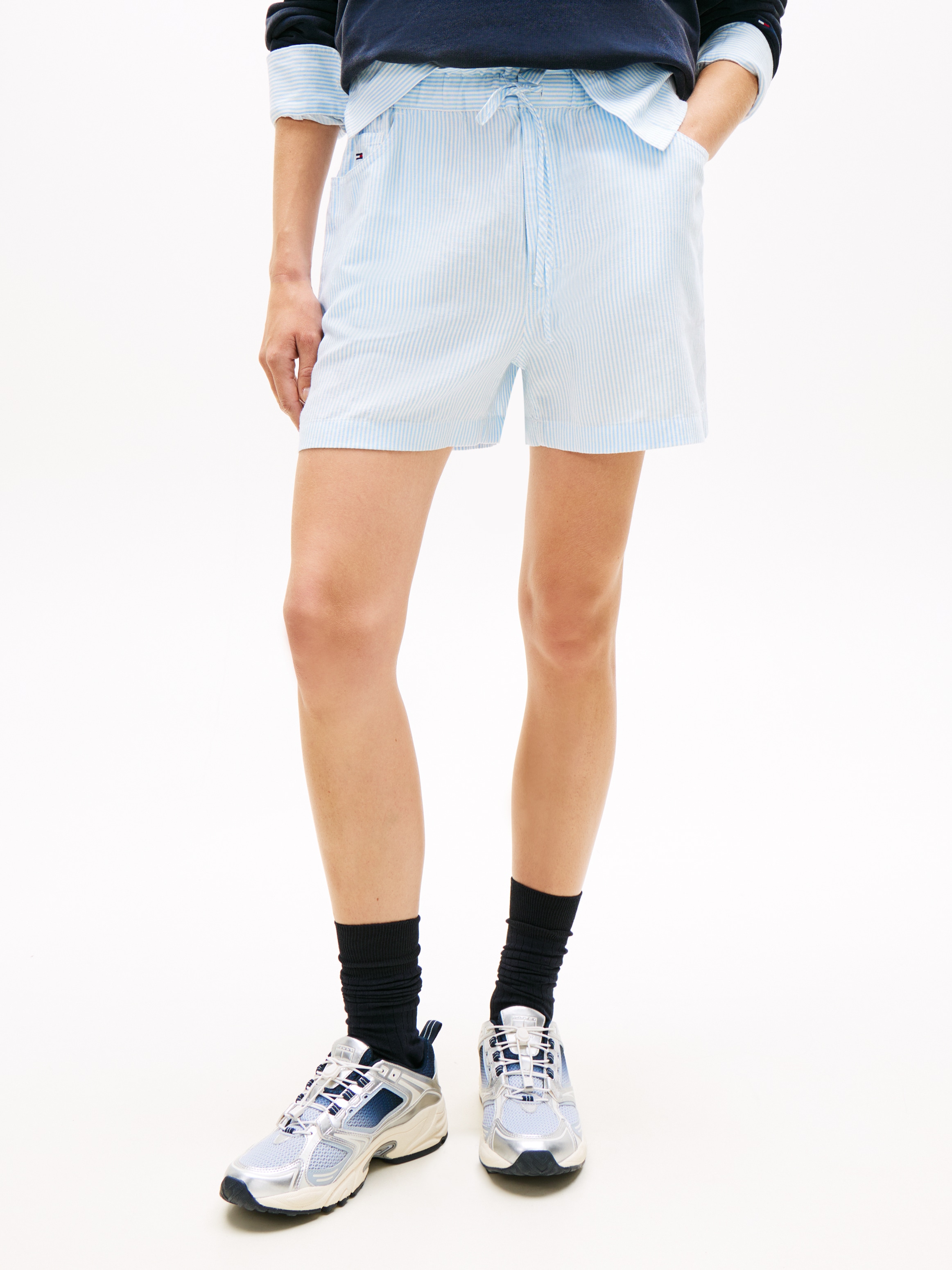 Image of Tommy Jeans Shorts "TJW ESSENTIAL LINEN SHORTS" mit angesagtem Paperbag-Bund