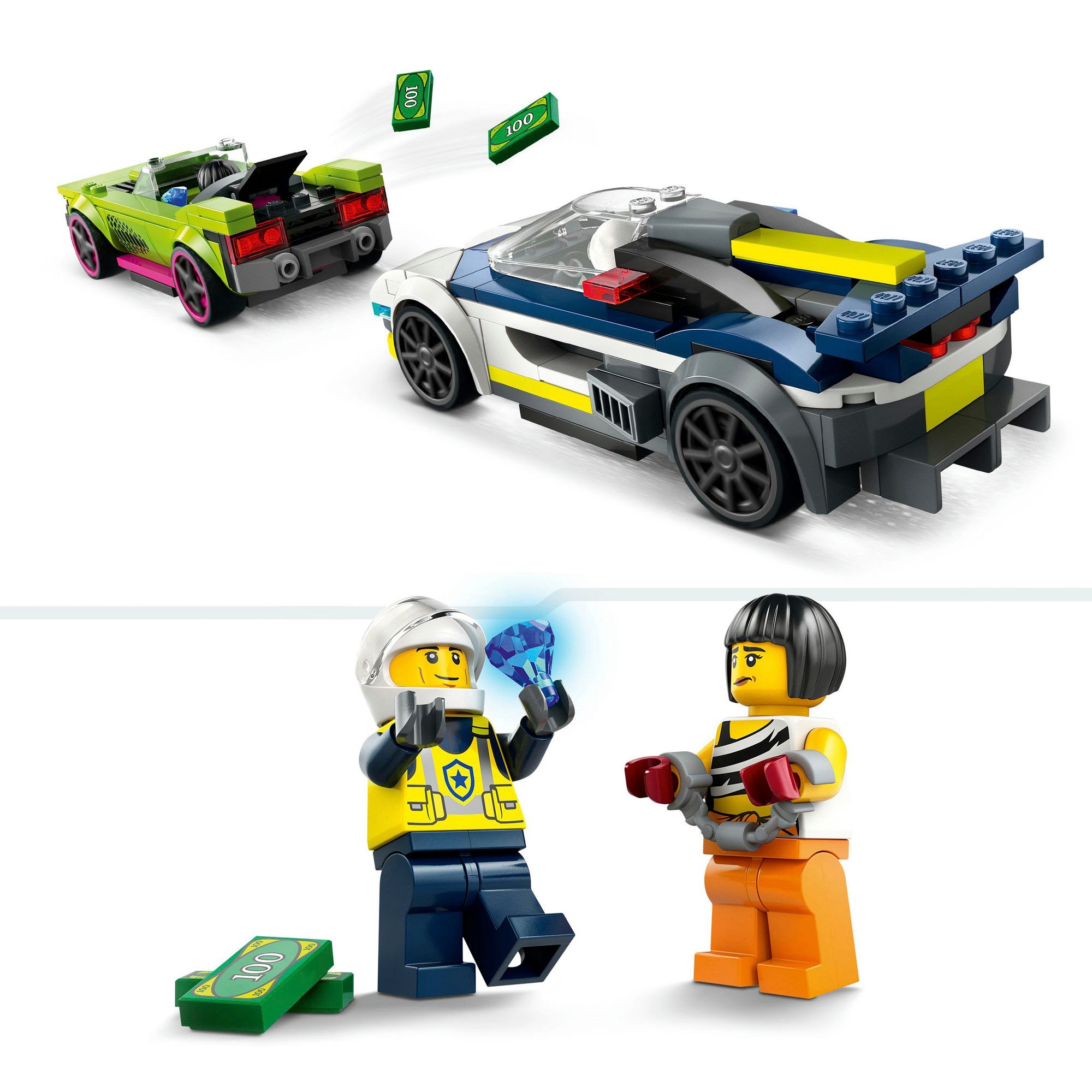 LEGO® Pions de construction »Verfolgungsjagd mit Polizeiauto und Muscle Car (60415), LEGO City« Made in Europe