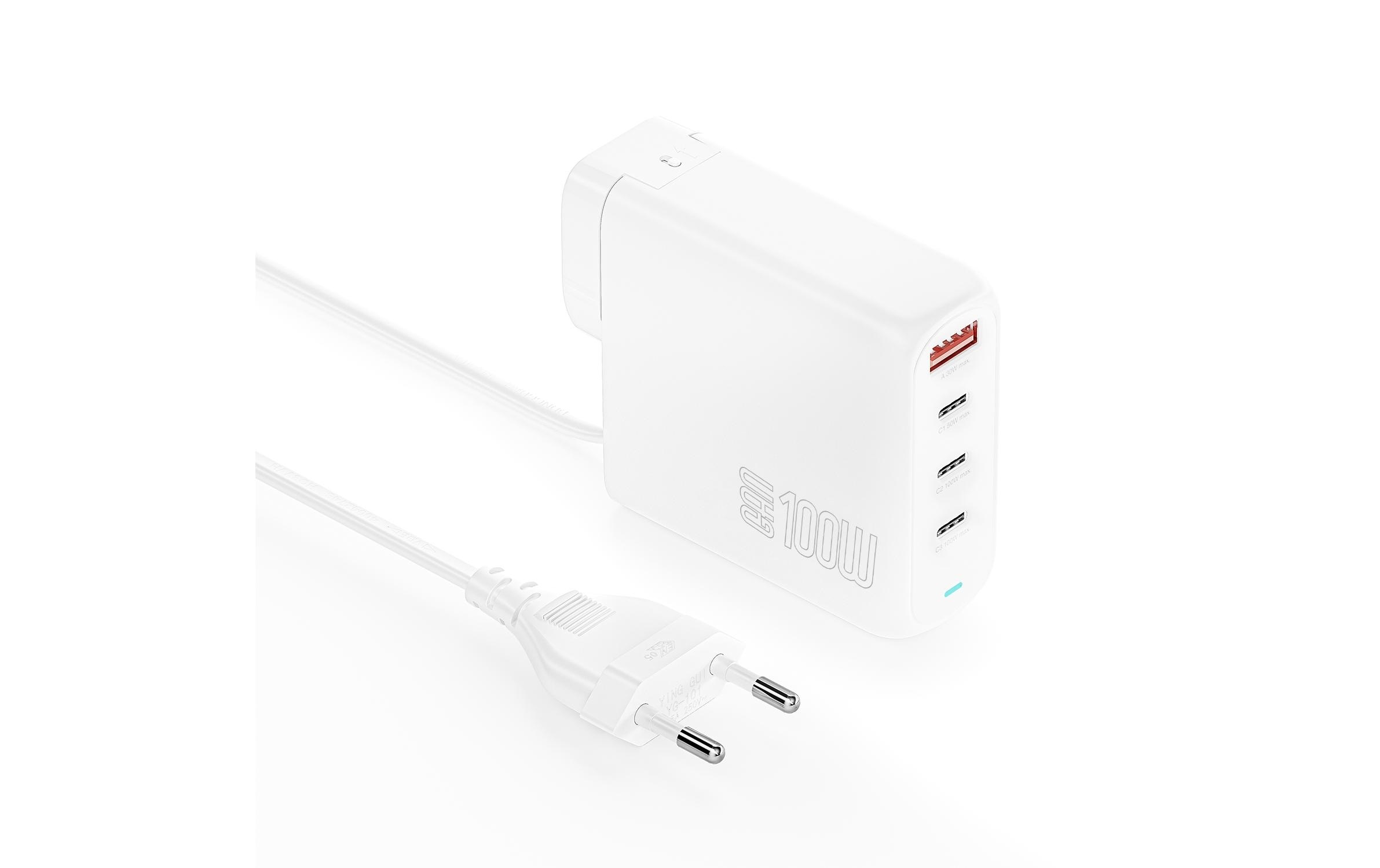 4smarts Ladestation »GaN Flex Pro 100W 3 USB-C+1 USB-A Travel Edition«