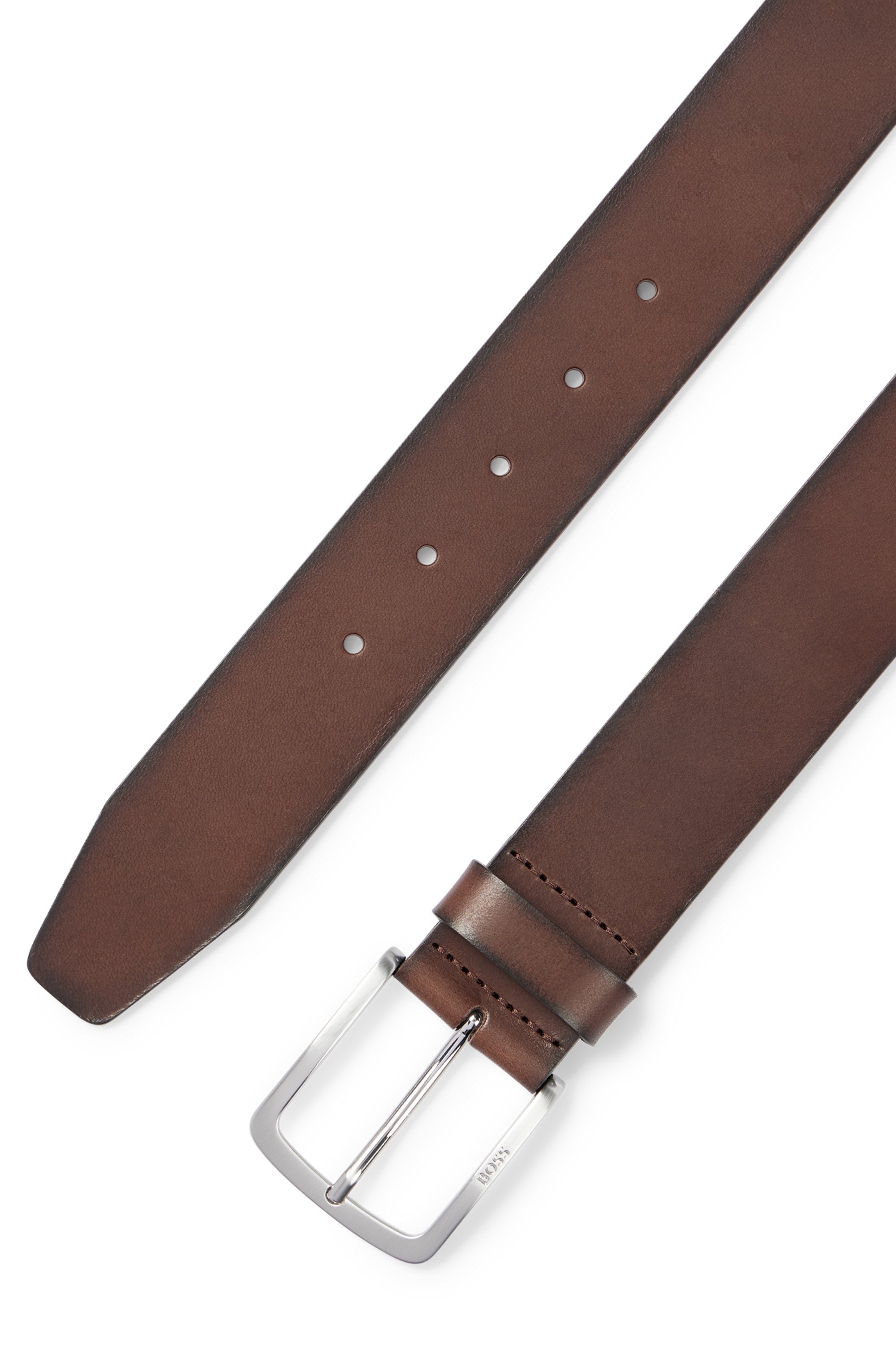 BOSS Ledergürtel »Jor-V_Sz40«, schlicht, mit dezenter Boss-Prägung auf der Schliesse
