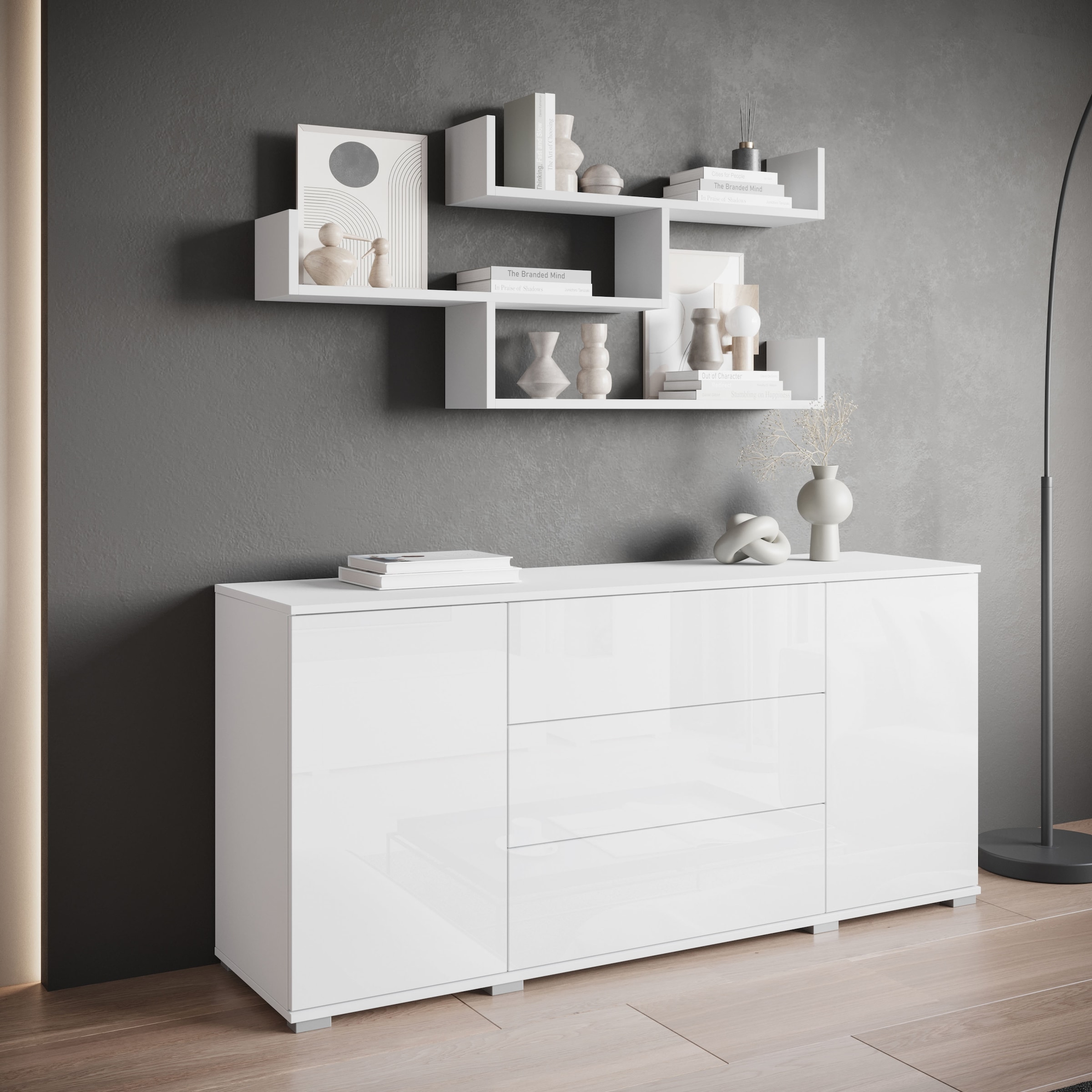 Home affaire Wandboard »Wandregal Trio« 1 Stk. tlg. Hängeregal mit 3 Ablageflächen, modernes Design, variabel einsetzbar