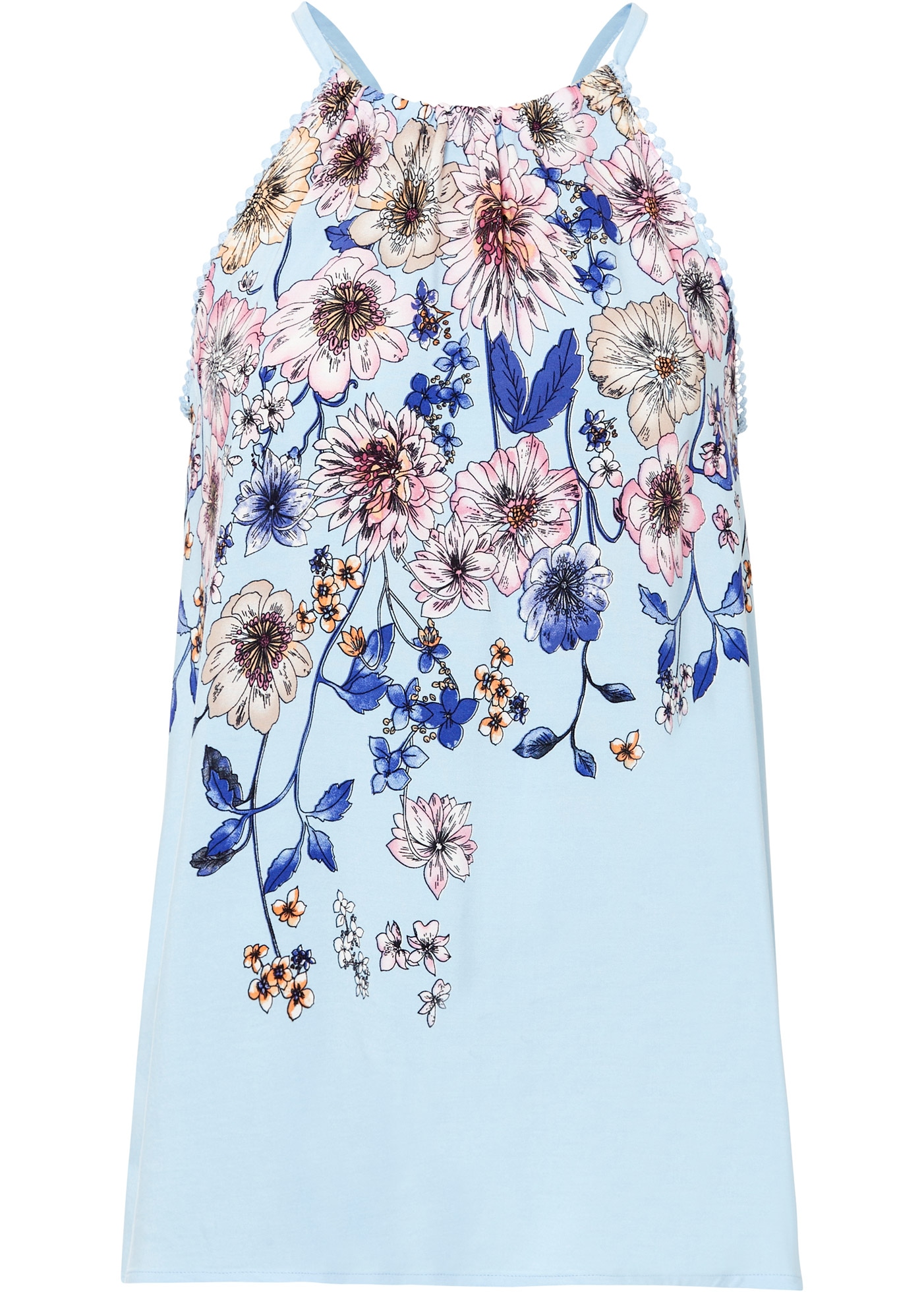 bonprix Top chemisier 1 A-Linien-Passform, für Frühling und Sommer, aus Viskose, ärmellos