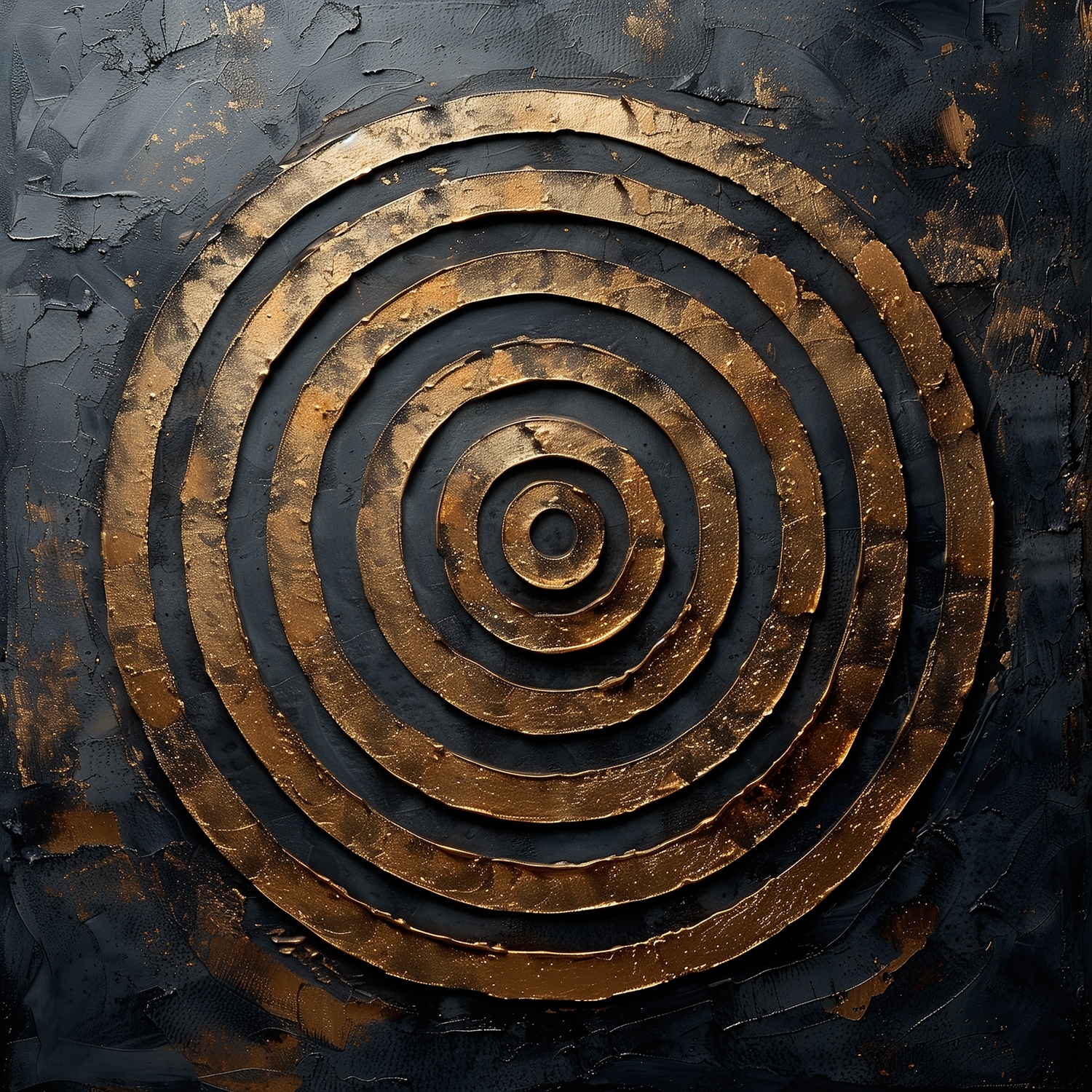 queence Kunstdruck »Goldene Kreise« Abstrakt | Abstrakte | Formen | Gemälde | Kunst 1 Stk. tlg. Premium-Leinwandstoff, Handarbeit aus Deutschland