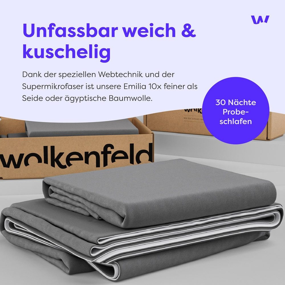 Wolkenfeld Bettwäsche »Wolkenfeld Bettwäsche Allergiker Bettwäsche, unfassbar weich« 2 Stk. tlg. 135x200 cm, 155x220 & Übergrössen inkl. Kissenbezüge 80x80, 2-farbig