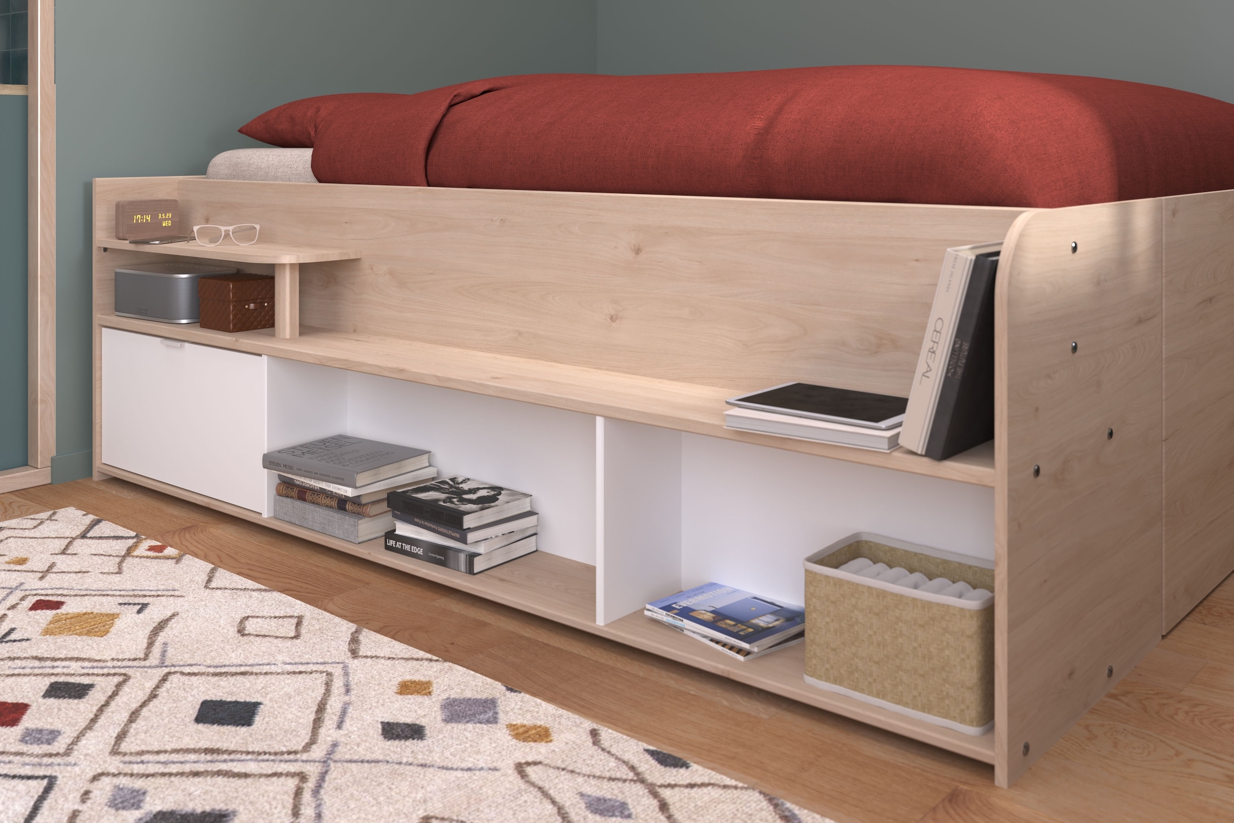 Parisot Hochbett »Parisot Travel 2«, Lattenrost aufklappbar, Stauraum integriert, Liegefläche B/L: 140 cm x 200 cm