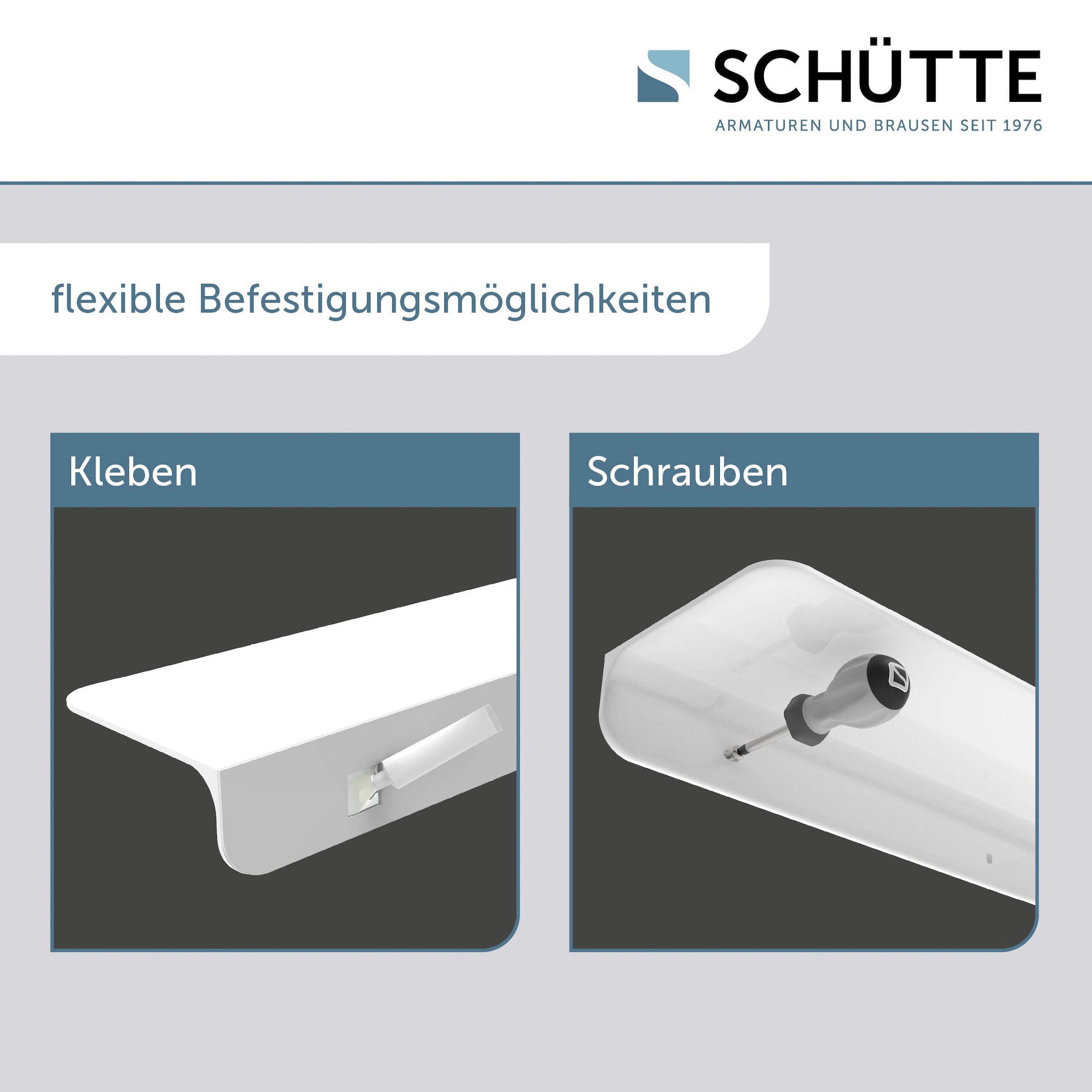 Schütte Duschregal, ohne Bohren, Bad Regal für Badezimmer in Weiss oder Anthrazit