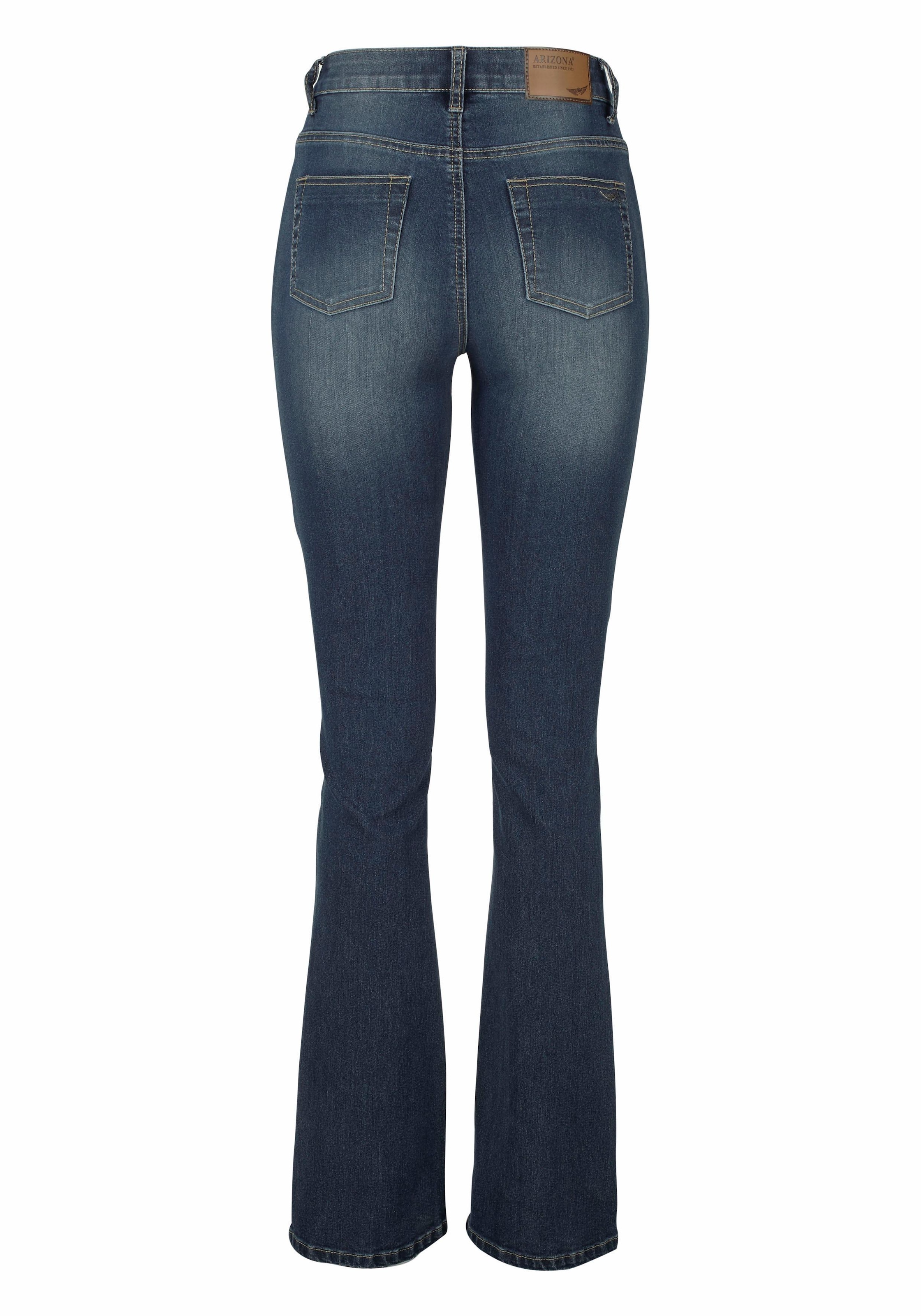 Arizona Bootcut-Jeans »Shaping«, elastische Passform, Bootcut-Beinform, Used-Waschung, hohe Taille