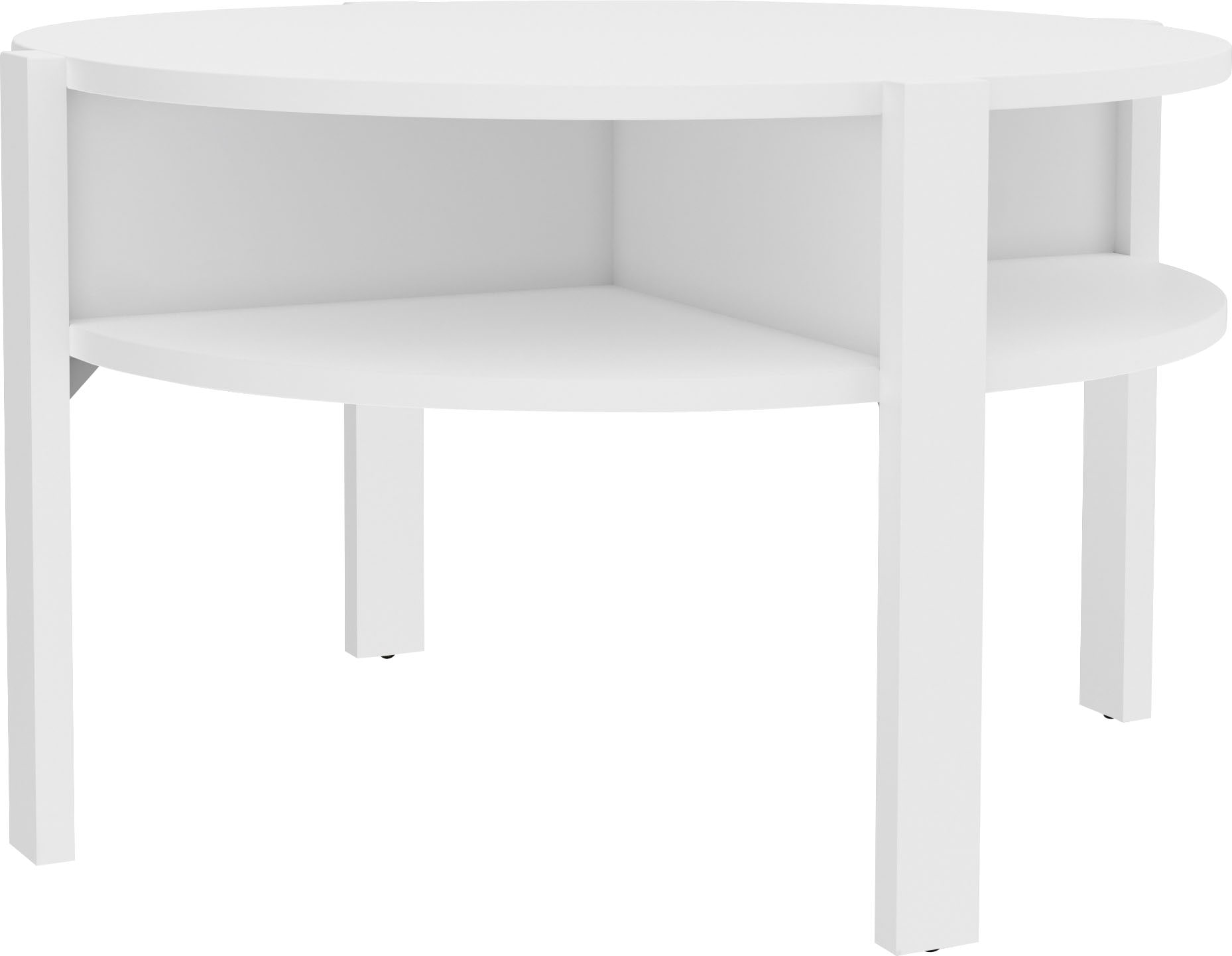 FORTE Beistelltisch »Tobago, runder Couchtisch mit 4 Ablagefächern, B/H/T 74,4/45,5/74,4 cm« Durchmesser ca. 74,5 cm