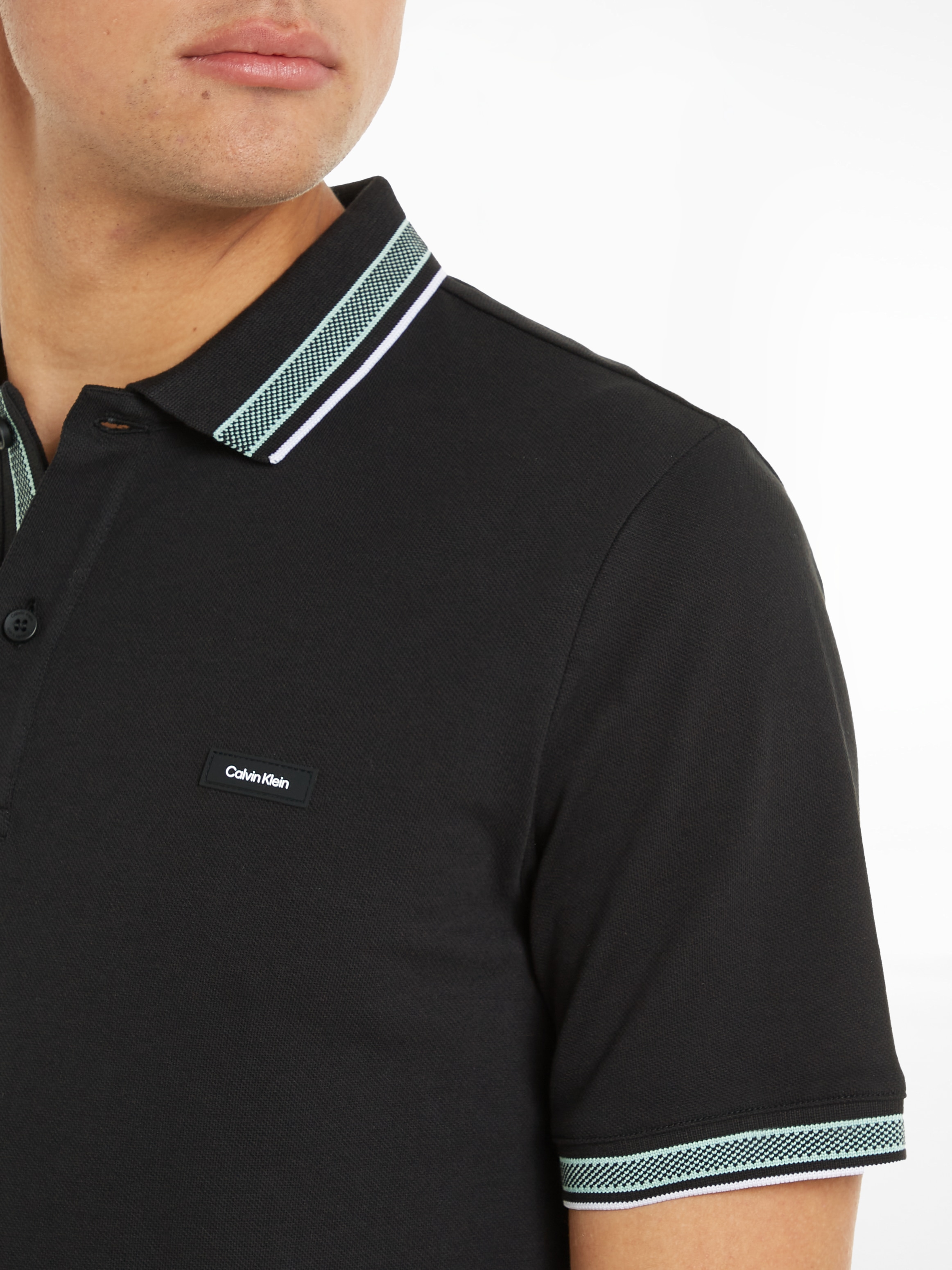 Calvin Klein Poloshirt »STRETCH PIQUE MULTI TIPPING POLO«, mit Logoschriftzug