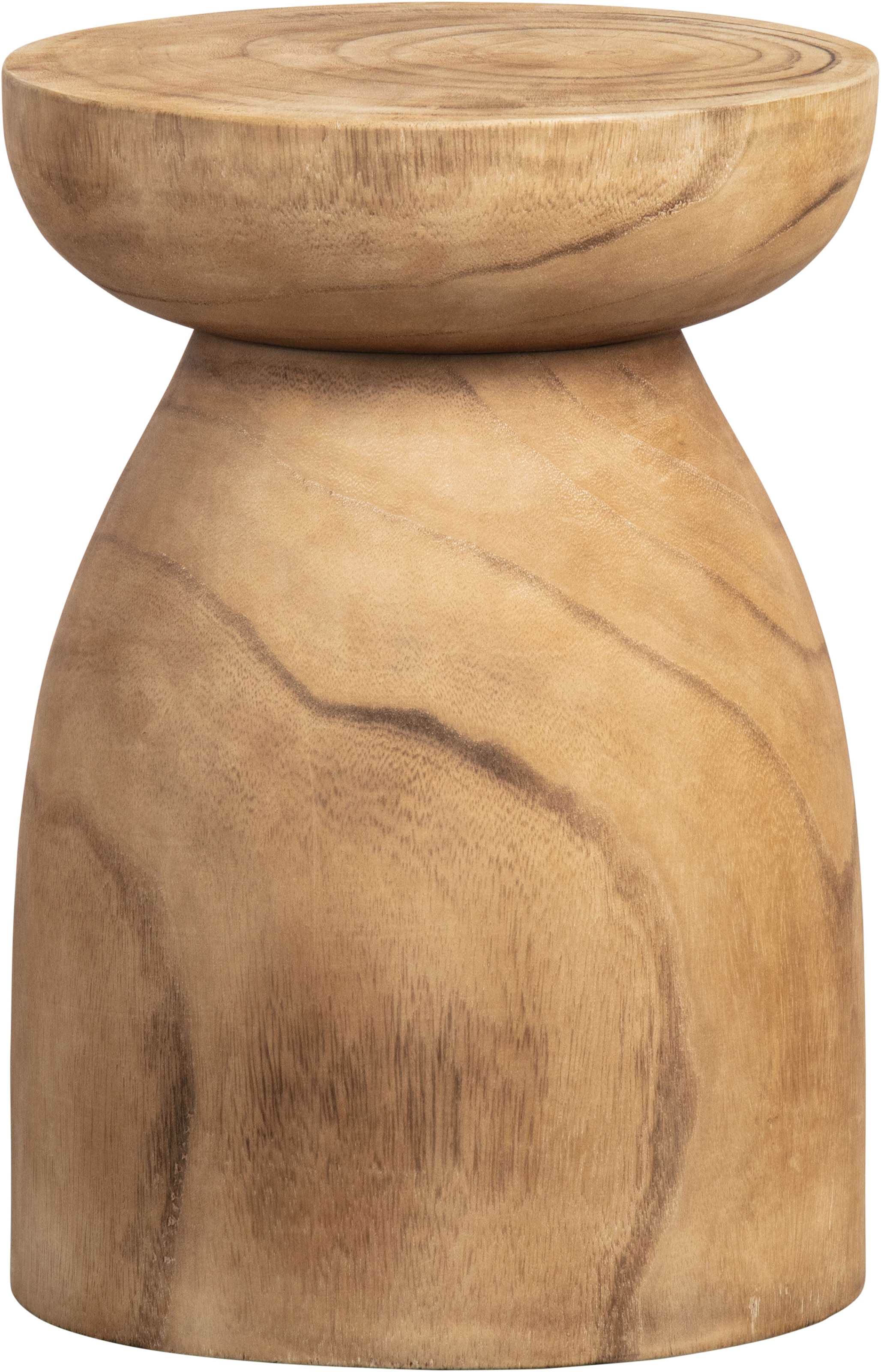 Image of WOOOD Hocker "Bink aus Paulowniaholz mit natürlicher Oberfläche Ø 28 x H 40 cm" Pfleiglicht, Vollstandig montiert geliefert, Tragkraft 20 kg