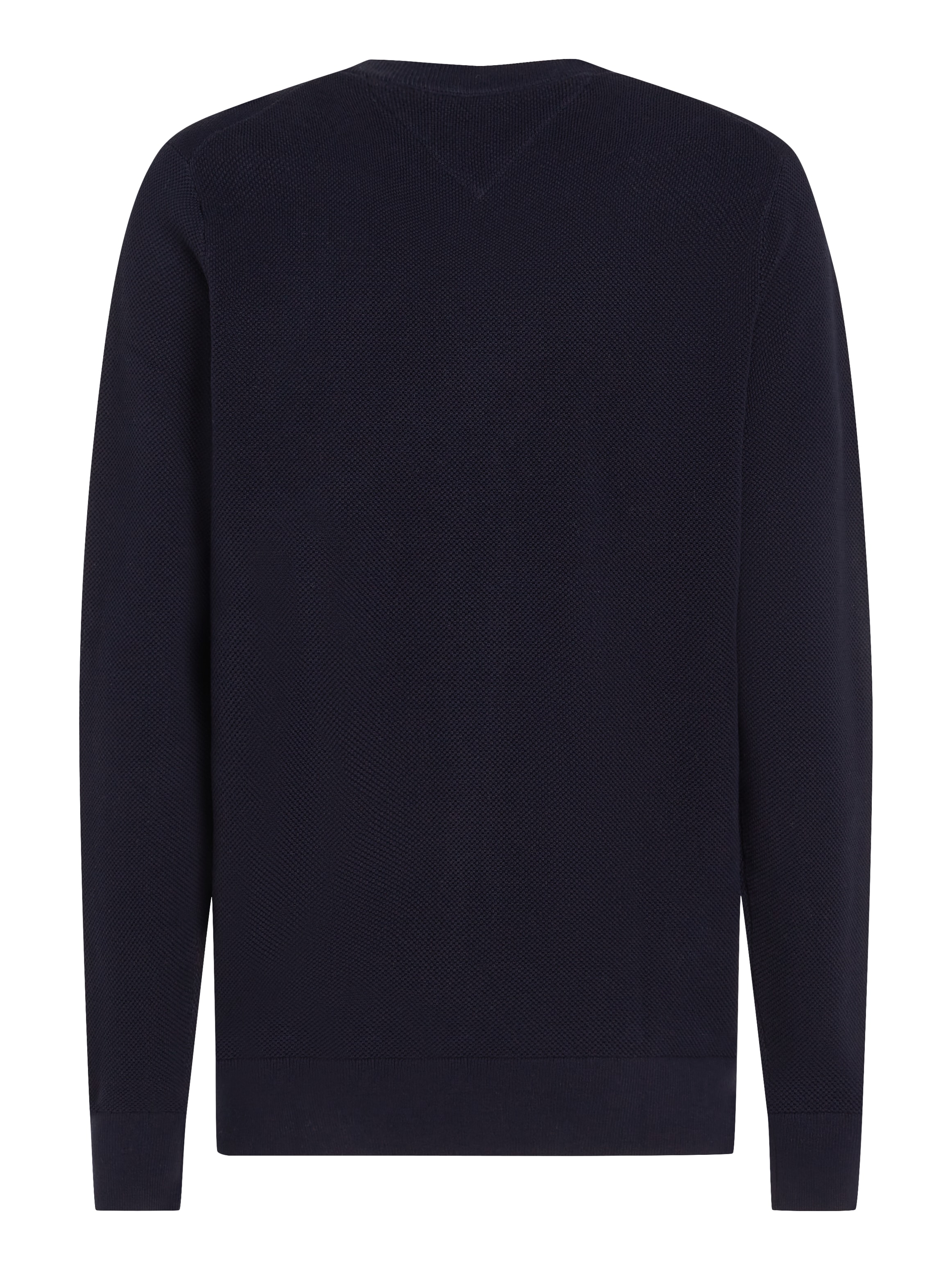 Tommy Hilfiger Rundhalspullover »ESSENTIAL STRUCTURE CREW NECK mit Struktur und Label«, unifarben, casual, regular fit, Baumwolle, Rundhals
