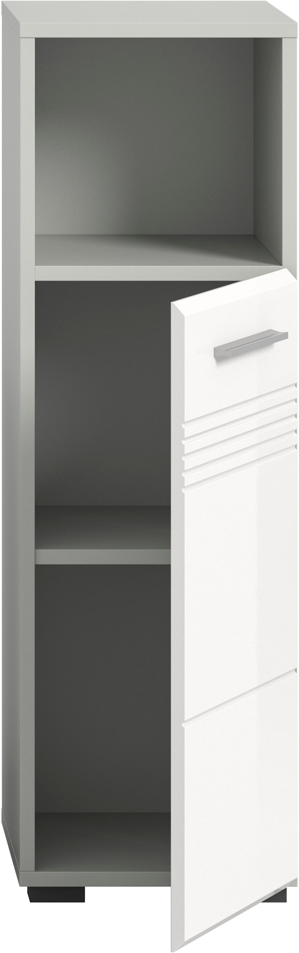 welltime Unterschrank »Calcio, Höhe 95 cm, 1 Tür, 1 offenes Fach, 1 Einlegeboden, Türanschlag«, wechselbar, MDF Front, Badschrank, Bad-Möbel, Badezimmer