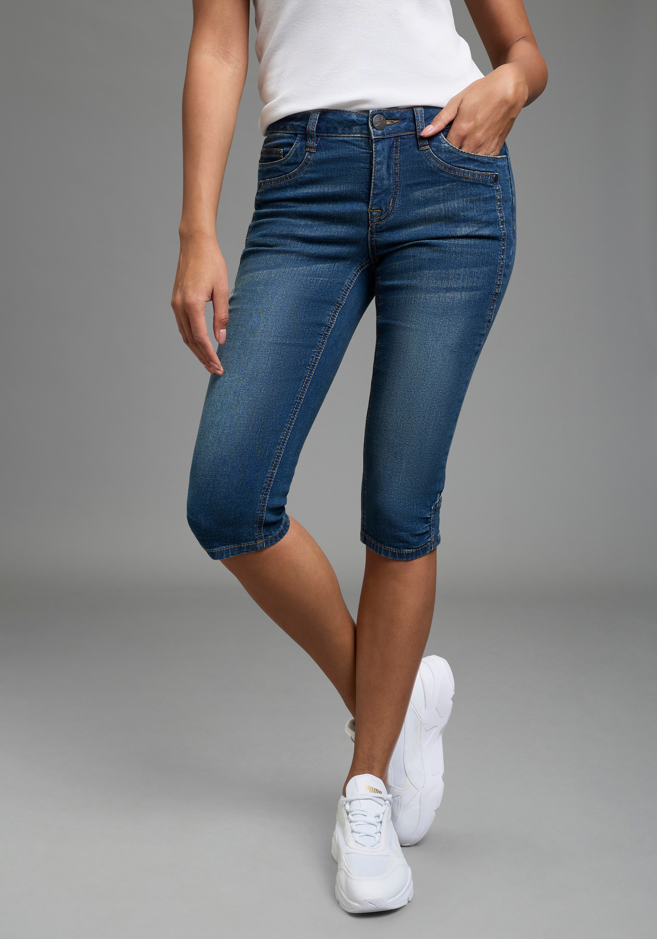 Arizona Caprijeans Skinny Fit, 3/4-Länge, mit Eingrifftaschen und Gesässtaschen