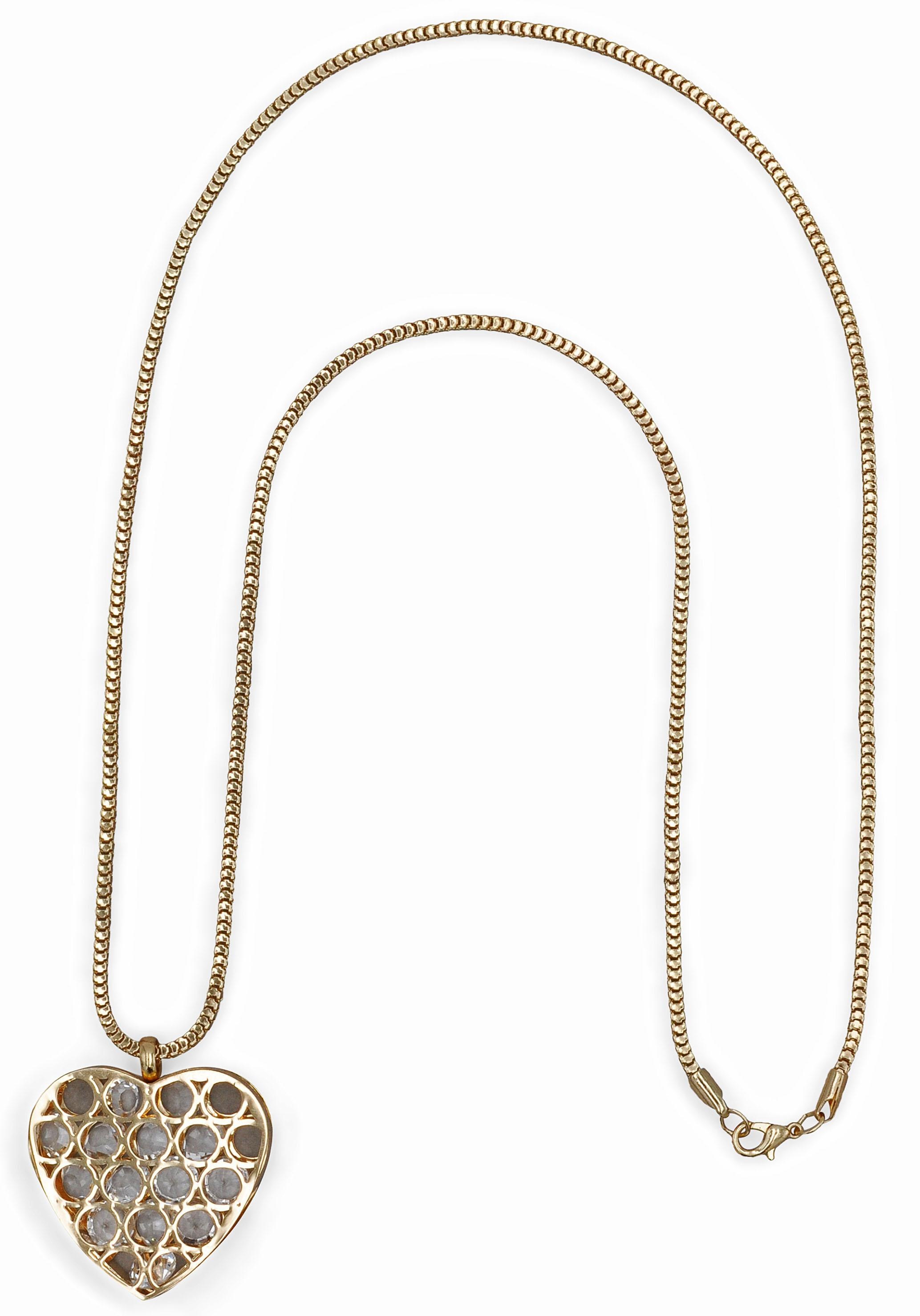 Kette mit Anhänger »Herz mit Lochstruktur«