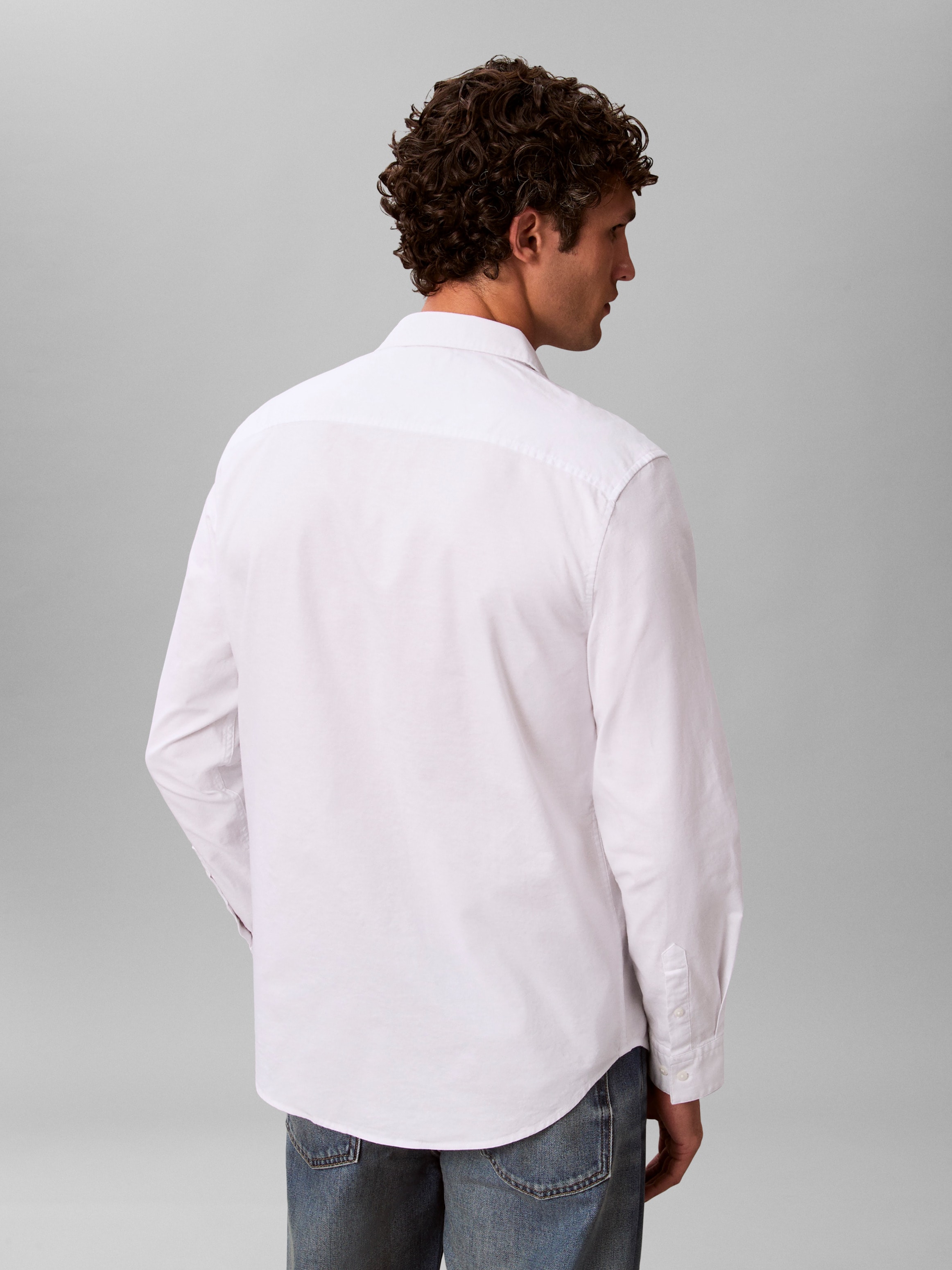 Calvin Klein Jeans Chemise à manches longues Button-Down-Kragen, Baumwoll-Stretch