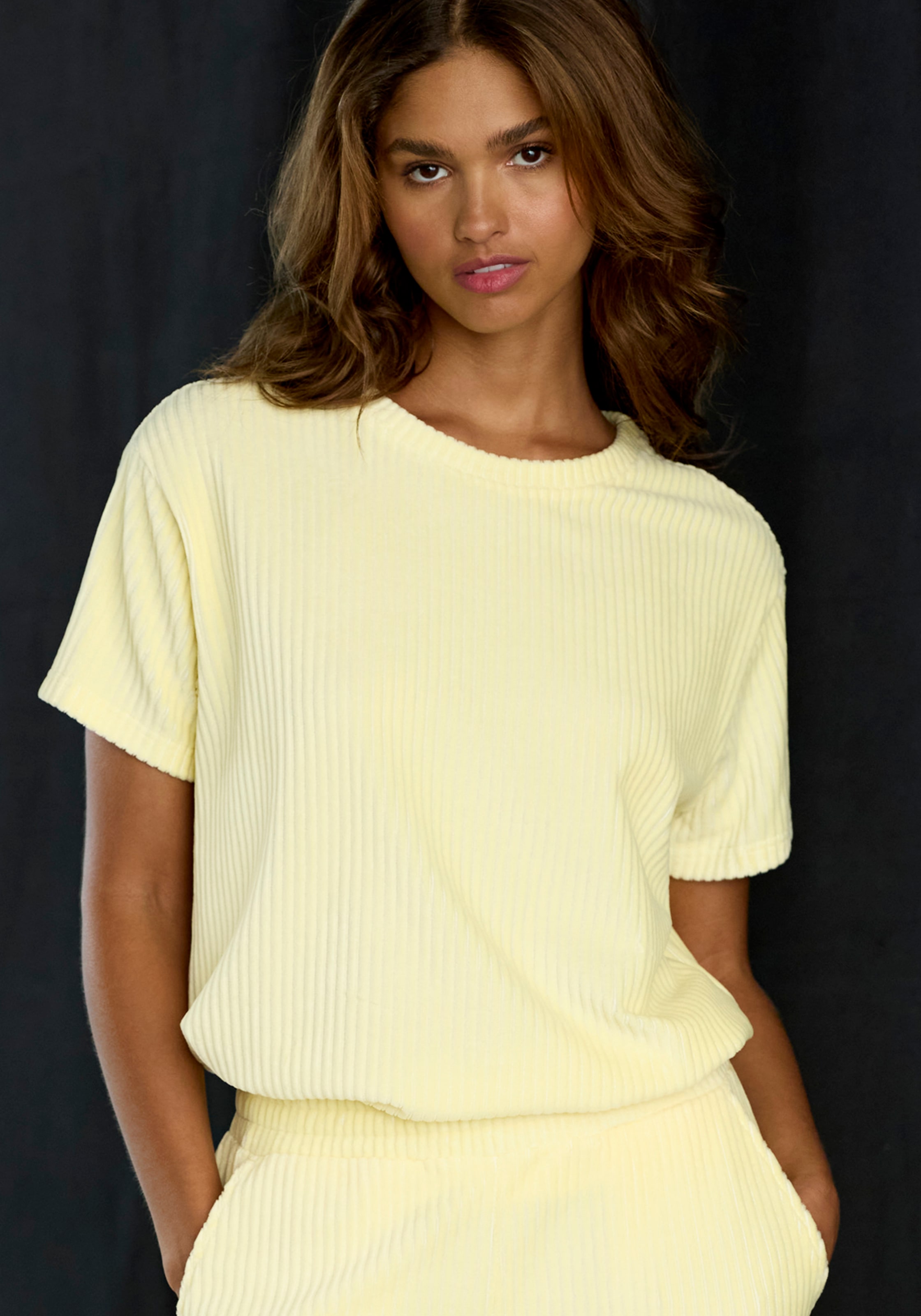 Image of Buffalo T-Shirt mit weicher Cord-Struktur