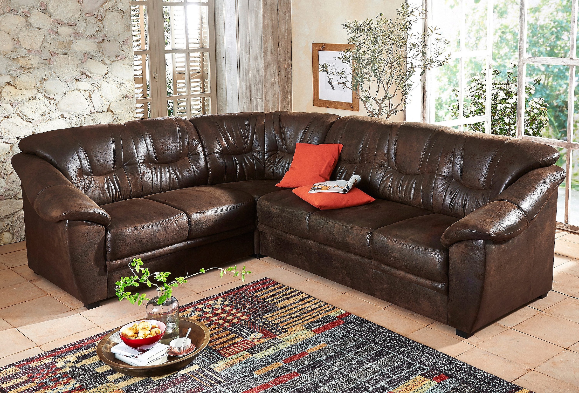 Home affaire Ecksofa »Savona L-Form, B: 262 cm« mit Federkern
