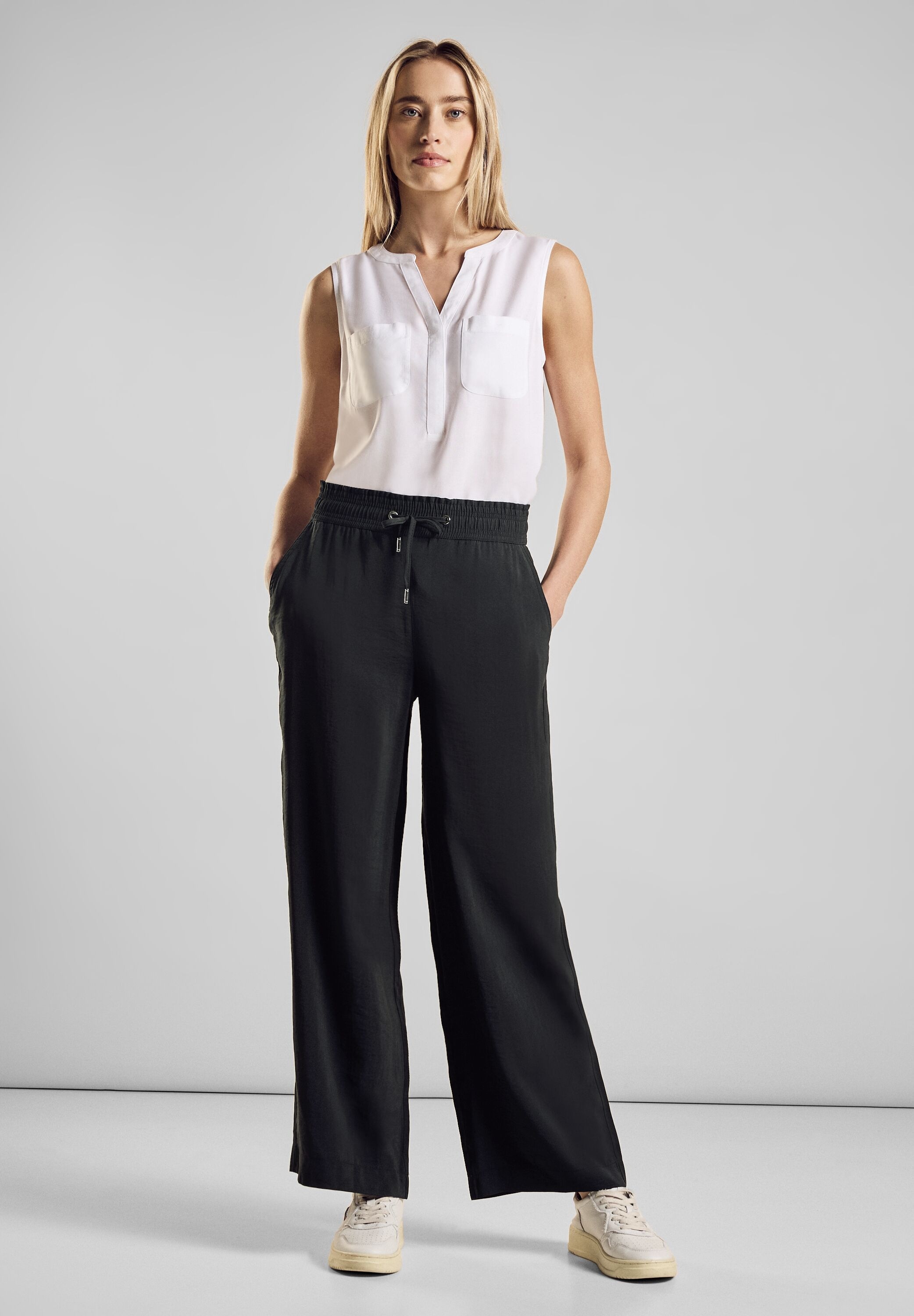 STREET ONE Pantalon en tissu  Sommerhose mit Kordelzug