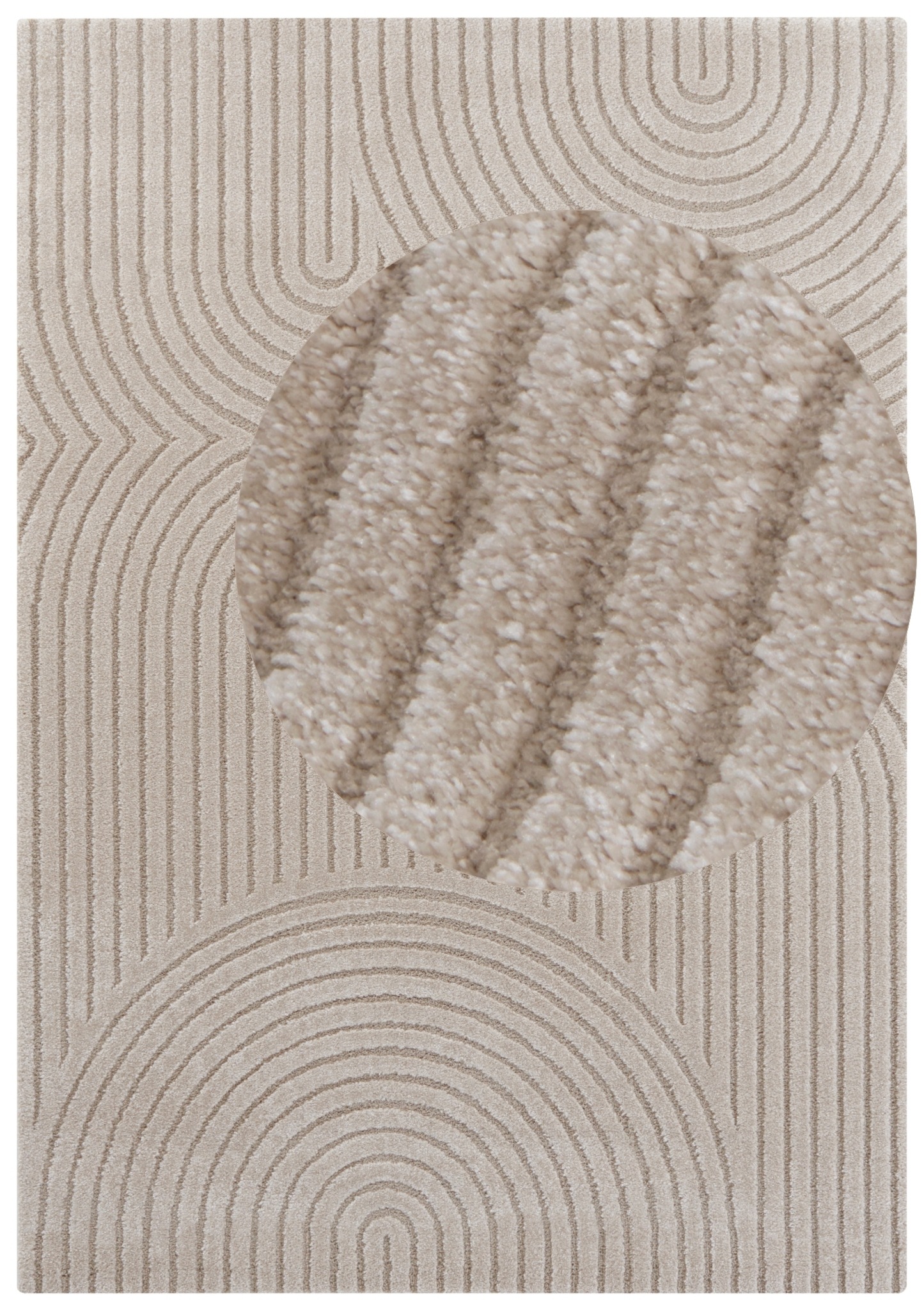 ELLE DECORATION Teppich "Panglao" rechteckig 14 mm Höhe Boho Design, Kurzflor, 3D Optik, Skandinavisch, Wohnzimmer