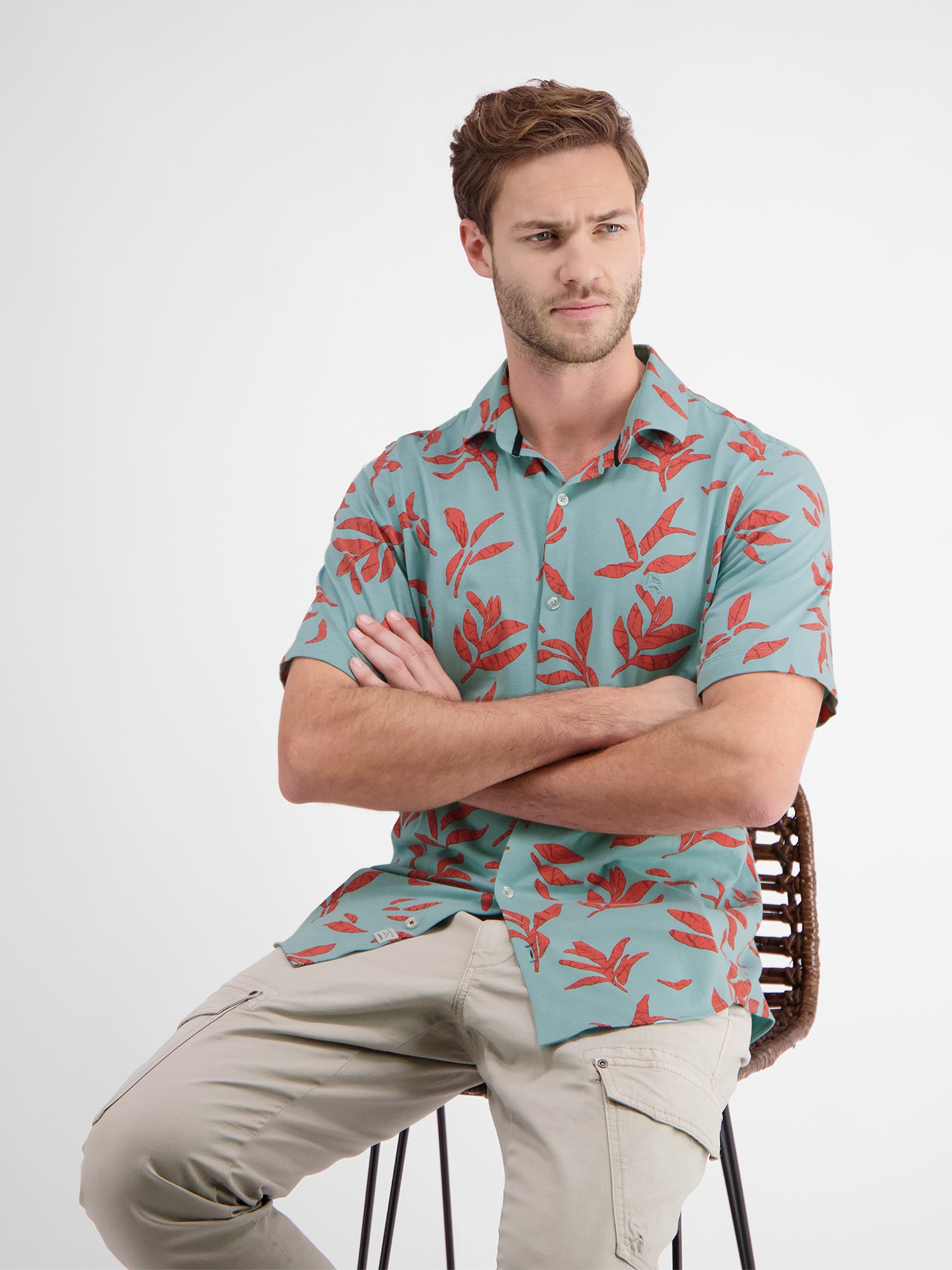 LERROS Kurzarmhemd »Kurzarmhemd mit floralem Print«