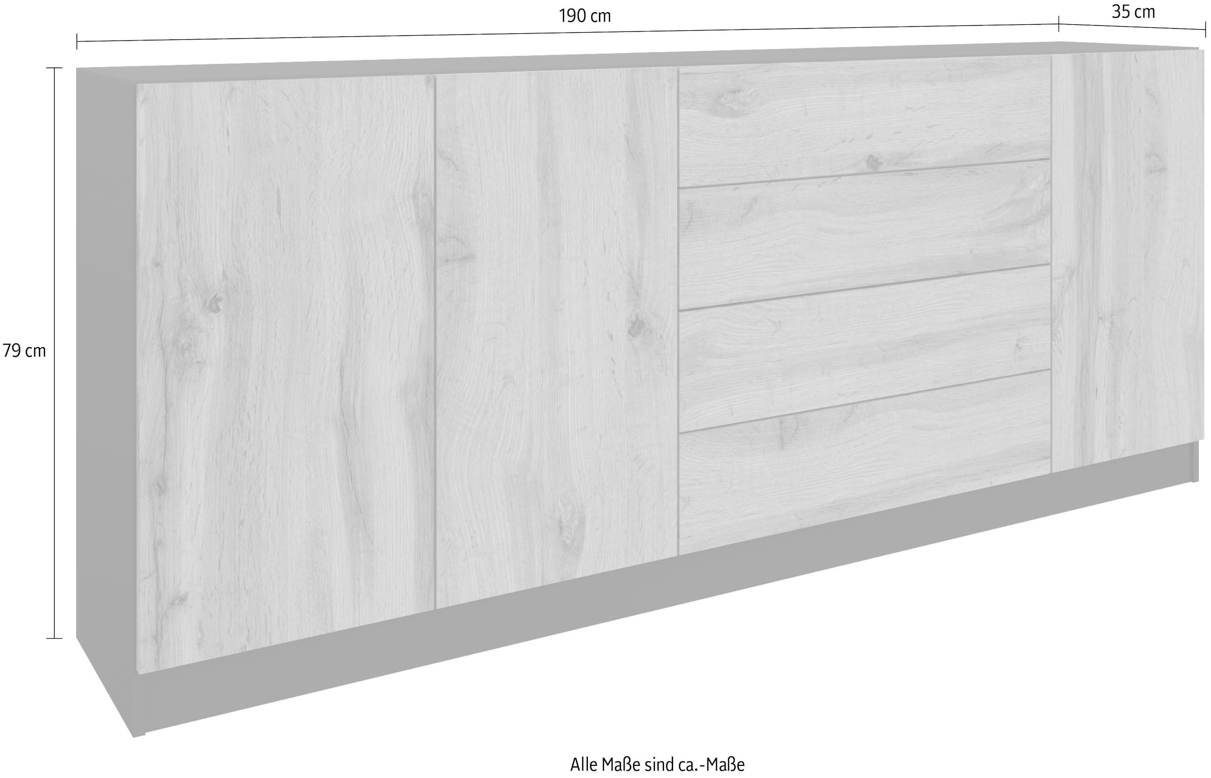 borchardt Möbel Sideboard »Vaasa«, Breite 190 cm