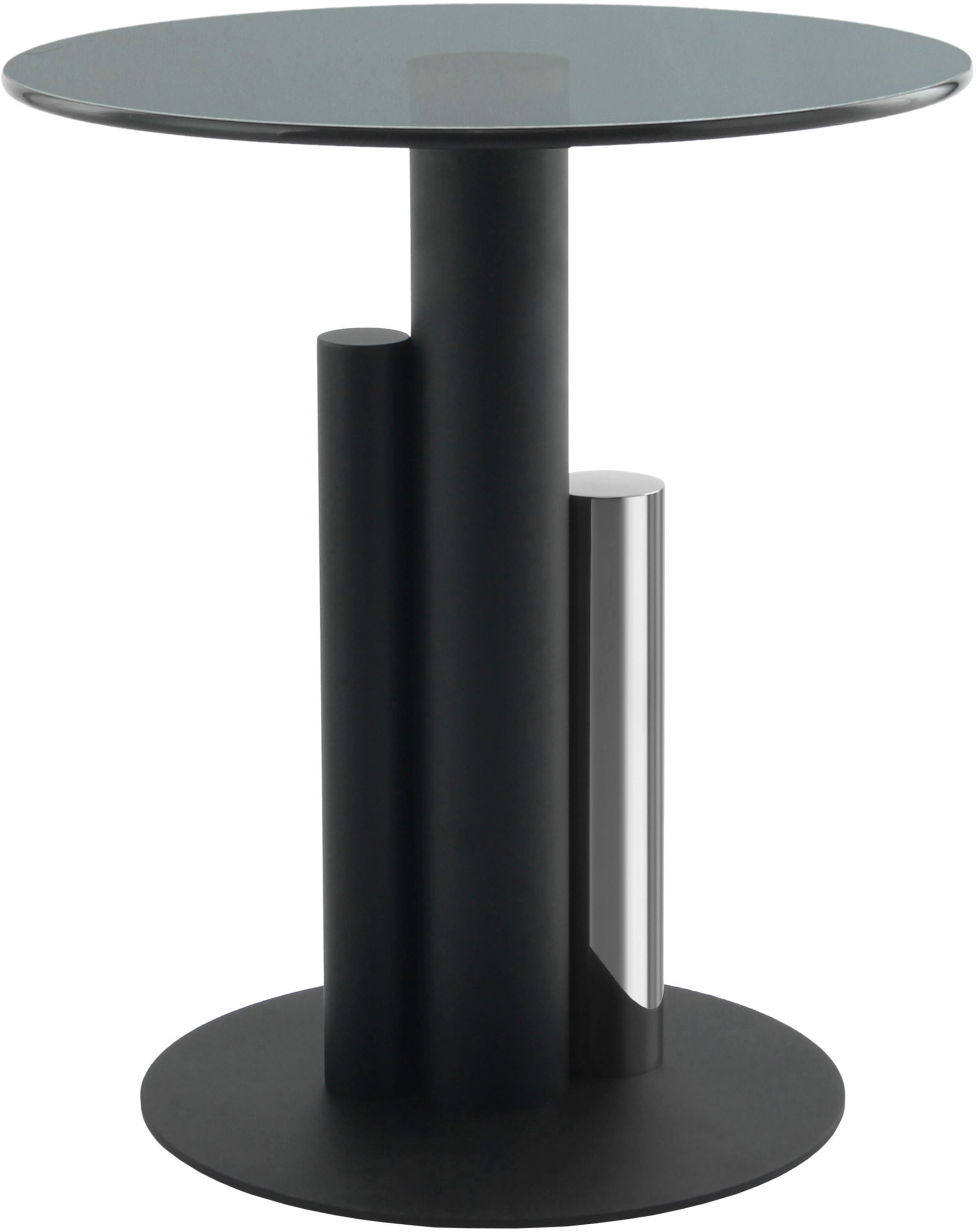 Kayoom Beistelltisch »Ontario 225, Runde Glasplatte aus Sicherheitsglas, 100% Edelstahl«, (1 St.), Modernes Design, zweifarbiges Säulengestell, Eyecatcher Element