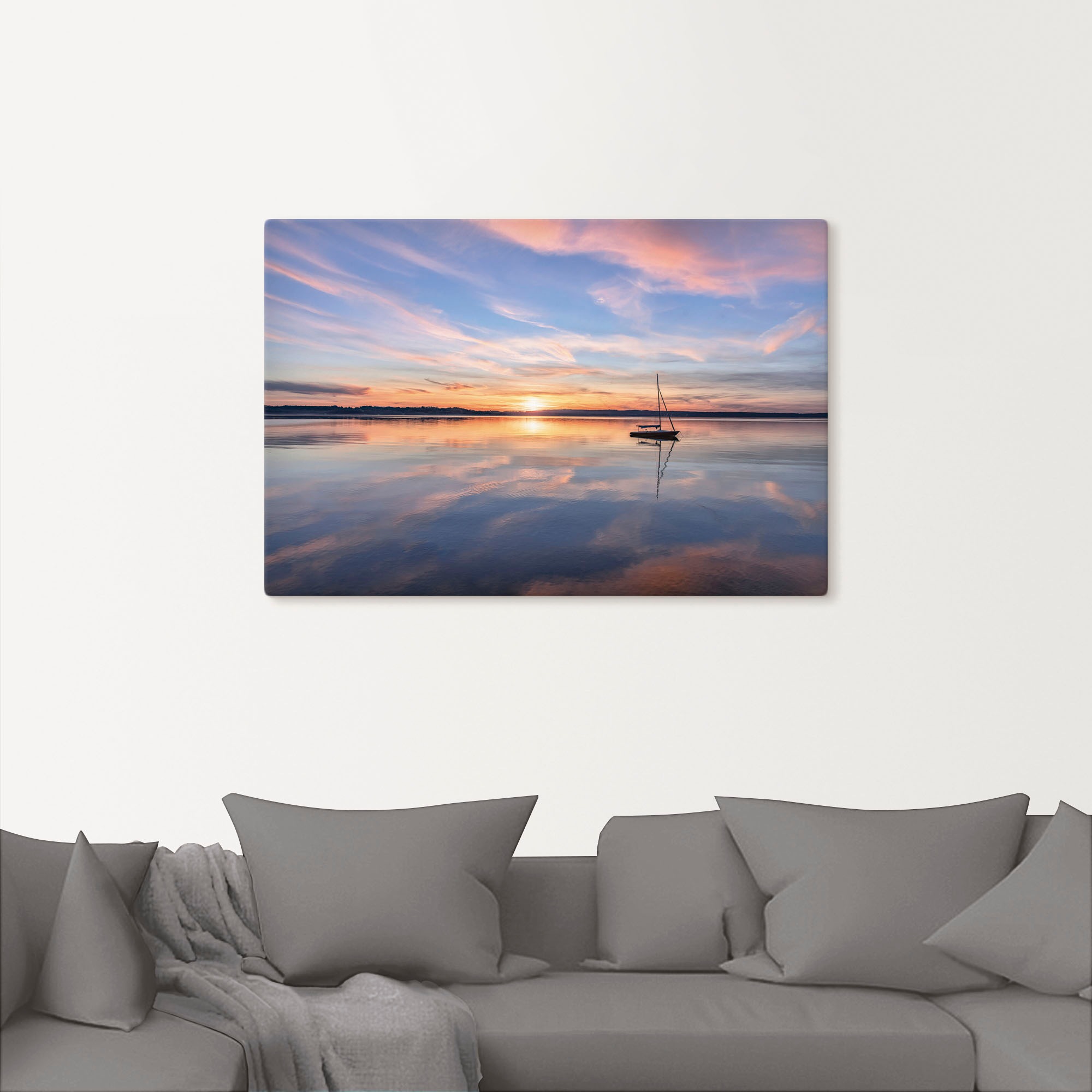 Artland Leinwandbild »Sonnenuntergang am Starnberger See II« Bilder vom Sonnenuntergang & -aufgang 1 Stk. tlg. auf Holzrahmen gespannt