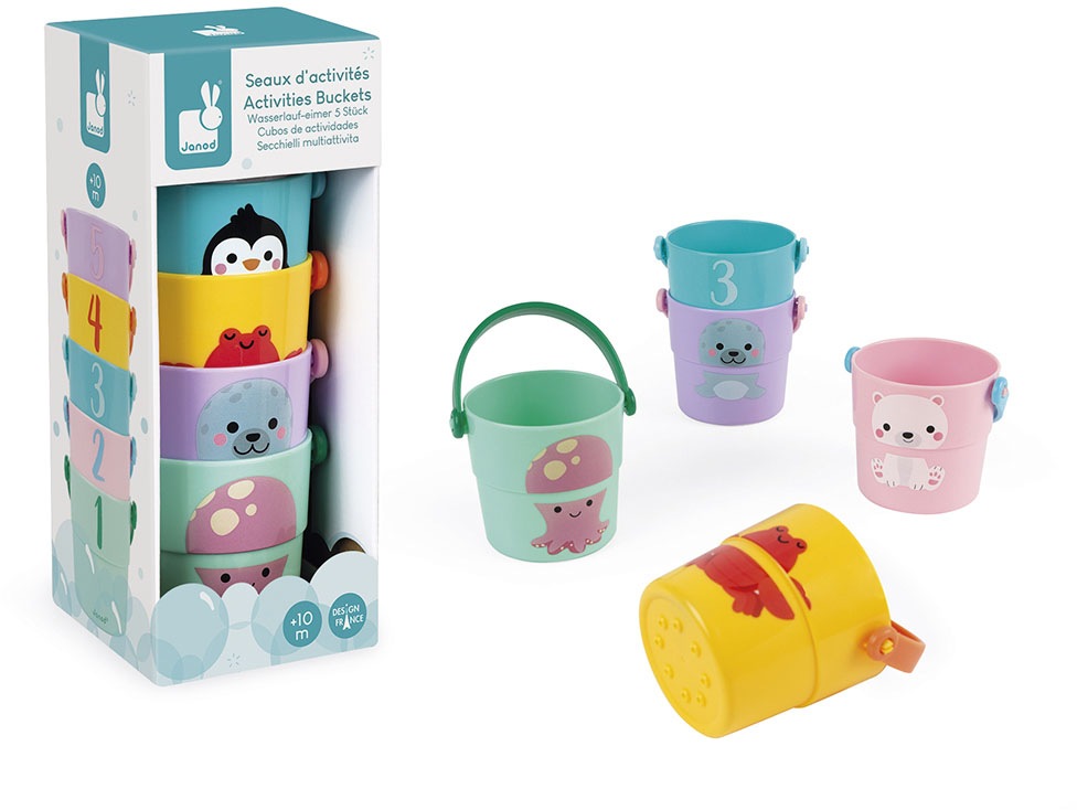 Image of Janod Badespielzeug »Bade-/Stapelspiel Eimer«, (5 tlg.) bei Ackermann Versand Schweiz