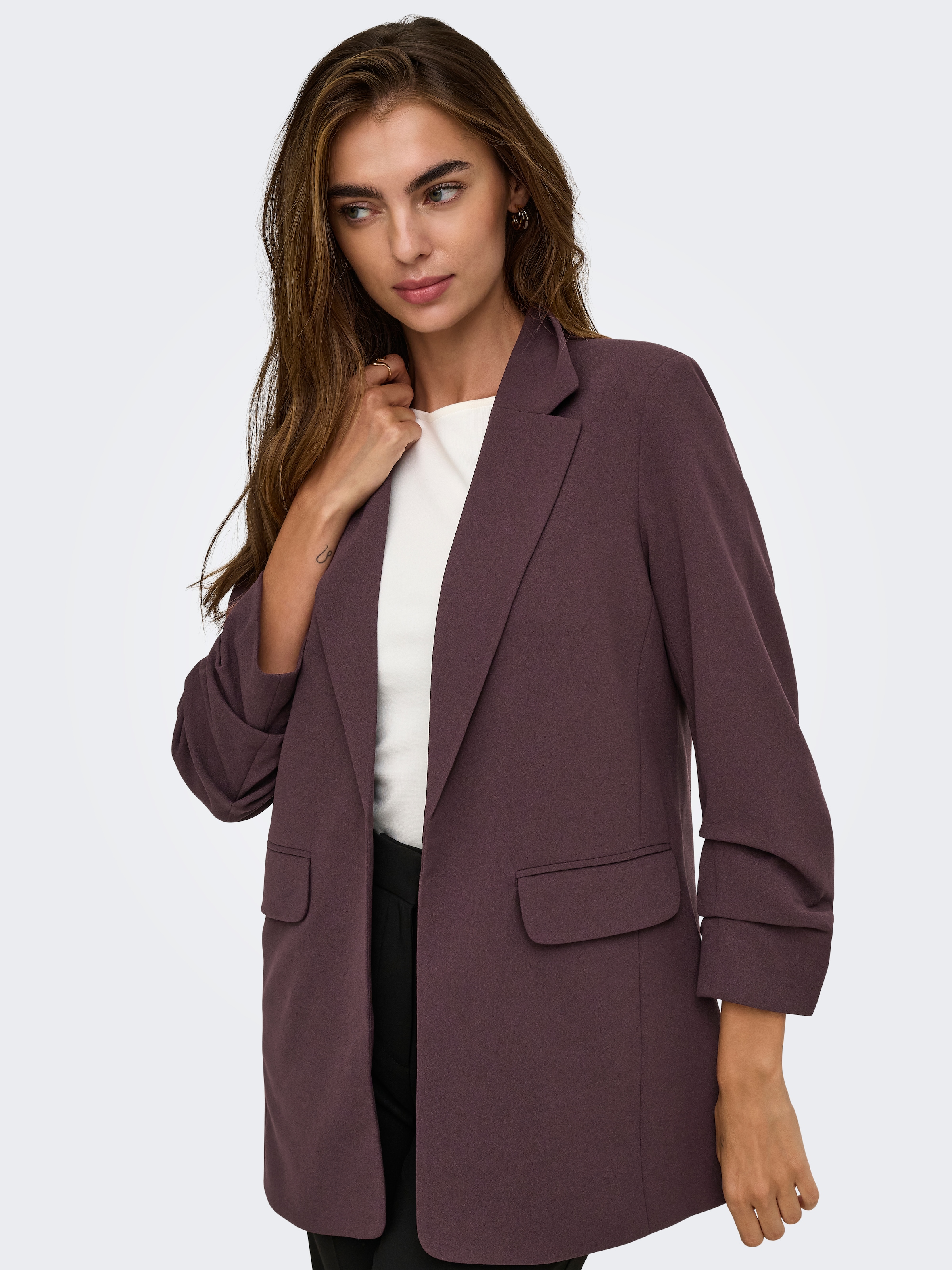 ONLY Blazer long »ONLKALINA 3/4 OPEN BLAZER CC TLR« mélange de matières, coupe ample