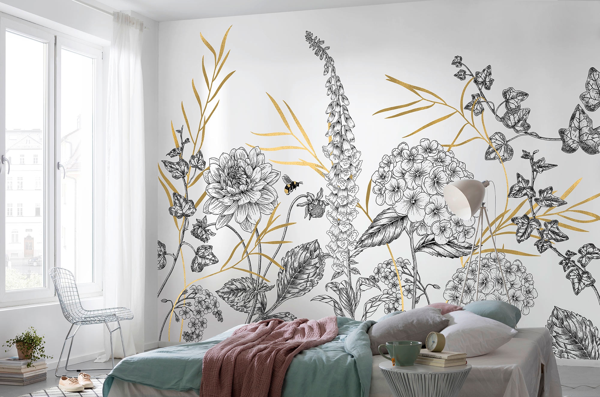 Image of Komar Fototapete "Bumble Bee" bedruckt glatt 350 x 250 cm (Breite x Höhe) - Tapete, Vlies, Wohnzimmer, Schlafzimmer
